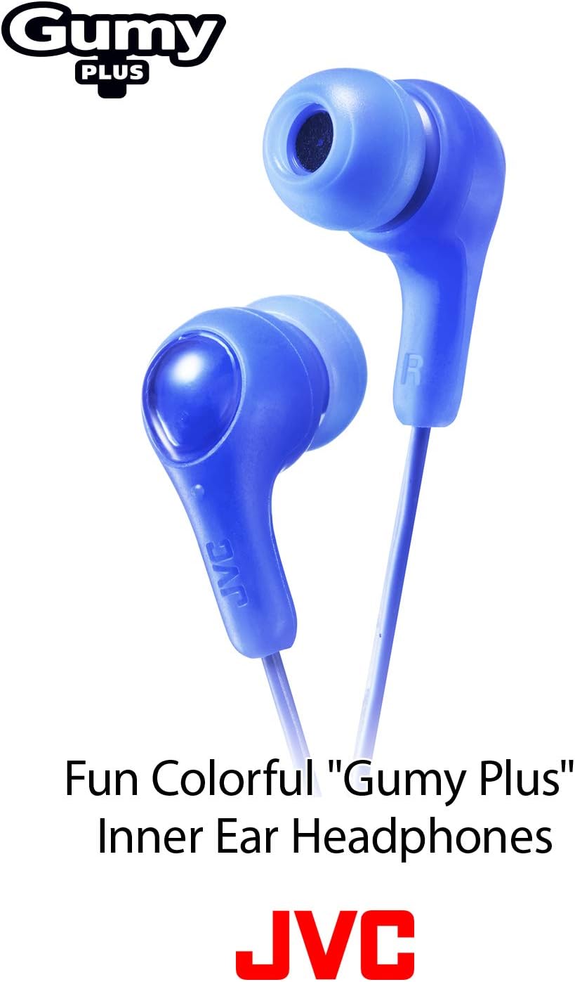 HAFX7B JVC Gumy in Ear Earbud Headphones, Powerful Sound, Comfortable and Secure Fit, Silicone Ear Pieces - Black