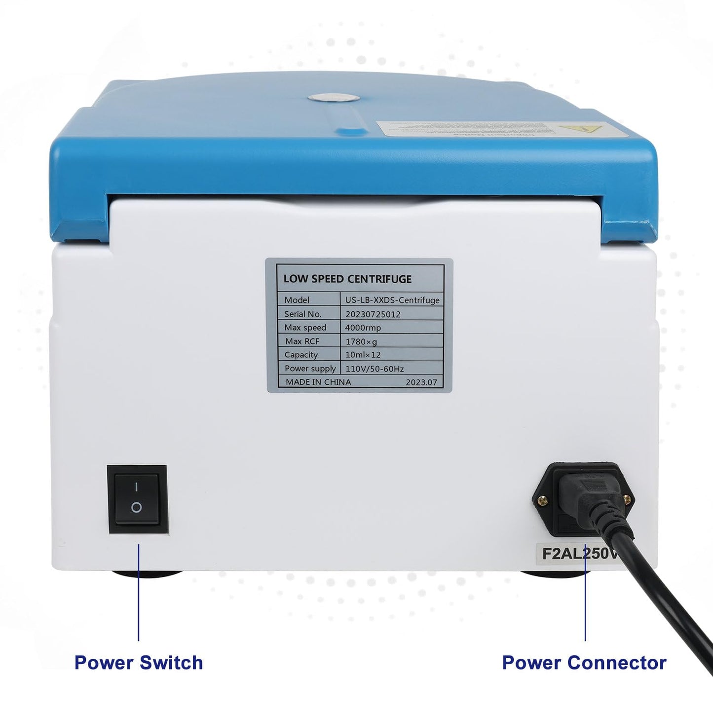 Labasics Benchtop Centrifuge, 110V/60Hz Digital Low-Speed Centrifuge with 15 ml x 8 Angle Rotor, 4000 RPM Max Speed, 1780xg Max Centrifugal Force