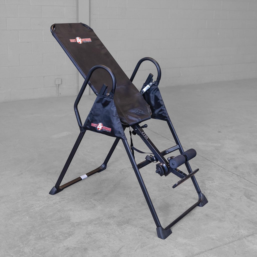 Body-Solid (BFINVER10B) Best Fitness Inversion Foldable Table, Lumbar Stretching and Strength Training Equipment for Professional Inversion Therapy, Home and Commercial Gym (Midnight Black)