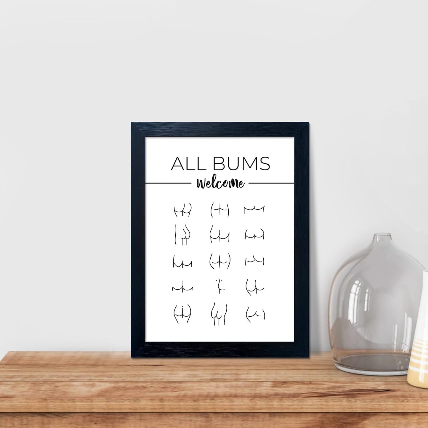 Regine Switzerland Funny Bathroom Wall Art - Humorous Black and White Canvas Print for Guest Toilets