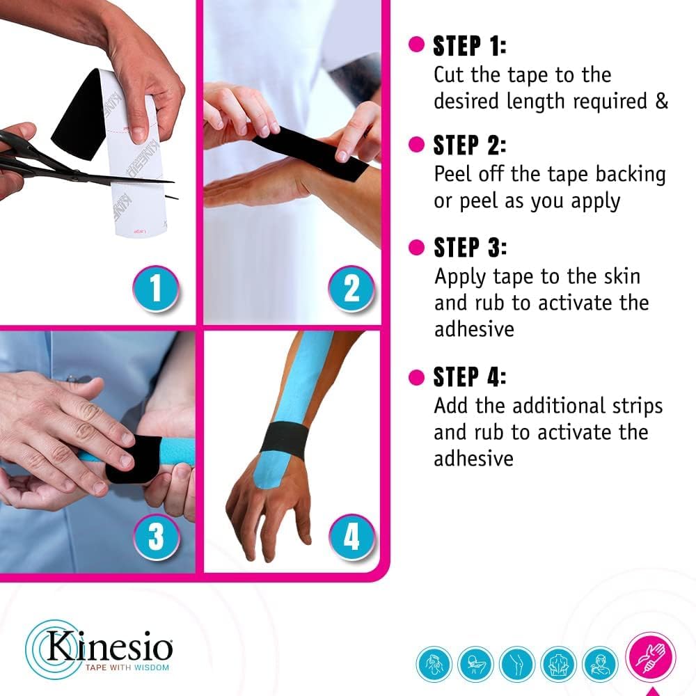 Kinesio Tape - Pre-Cut Wrist Support - Optimized Athletic Tape Strips