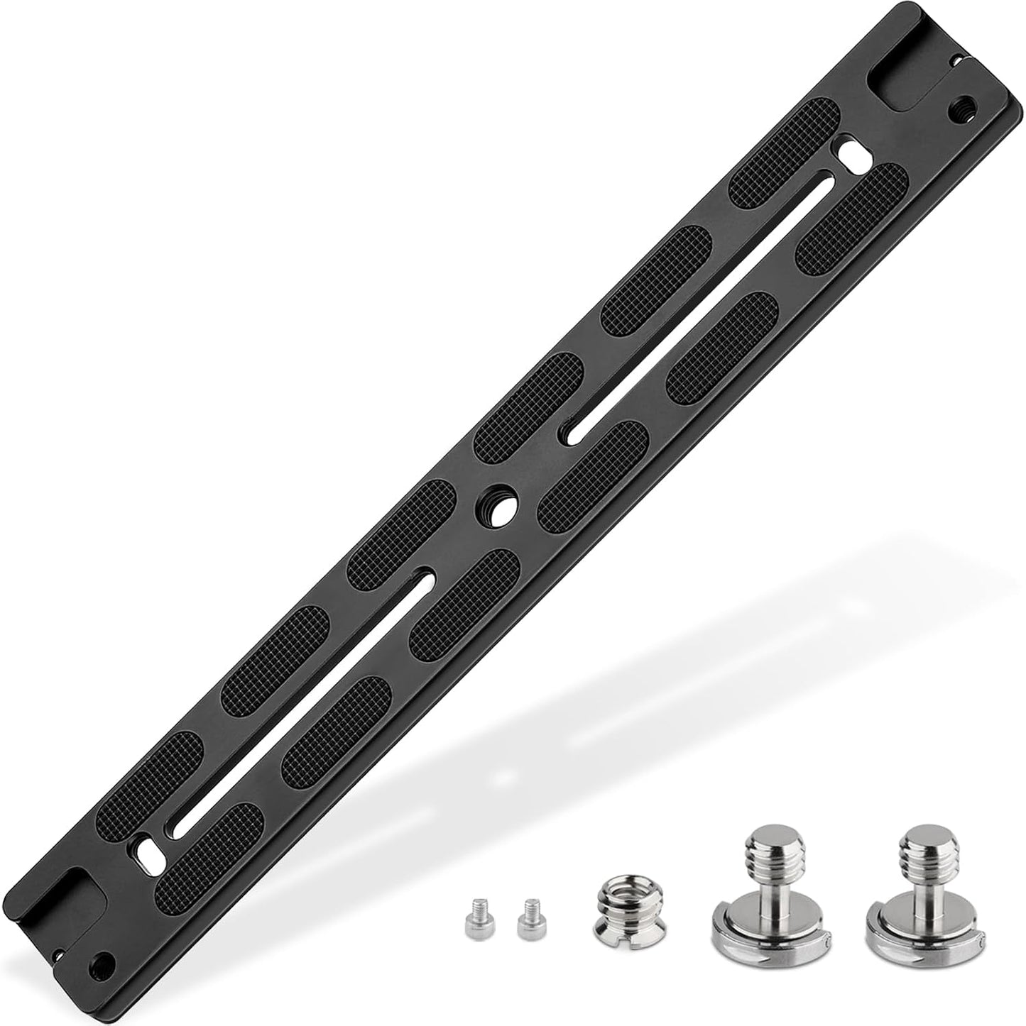 Leftfoto 280mm Metal Dovetail Slide Rail Arca Swiss Type Quick Release Plate with Cold Shoe & Anti-Slip Pads for DSLR