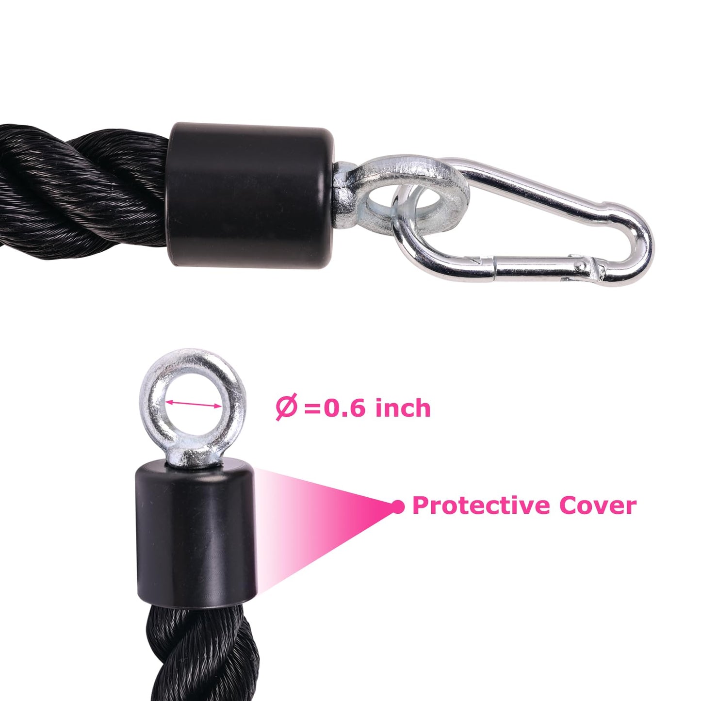 Heavy Duty Tricep Rope Compatible with Pulldown Bowflex Cable Machine, Easy to Grip & Non Slip Cable Attachment Ideal for Home Gym Pull Down System