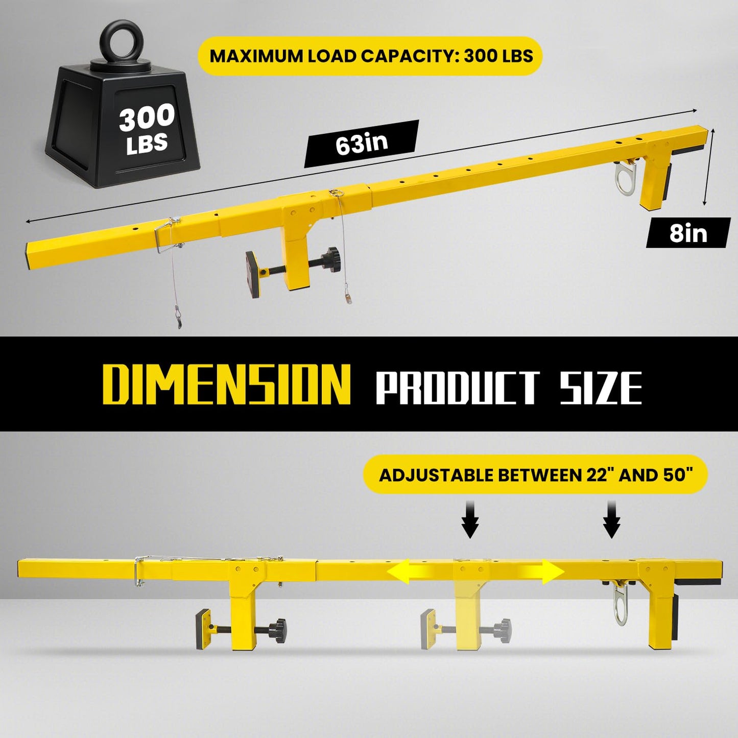 DOLEMODUO Adjustable Non-Penetrating Anchor, Reusable Temporary Fall Parapet Roofing Safety Anchor for Door & Window, Portable Safety Anchor for Construction & Home Use