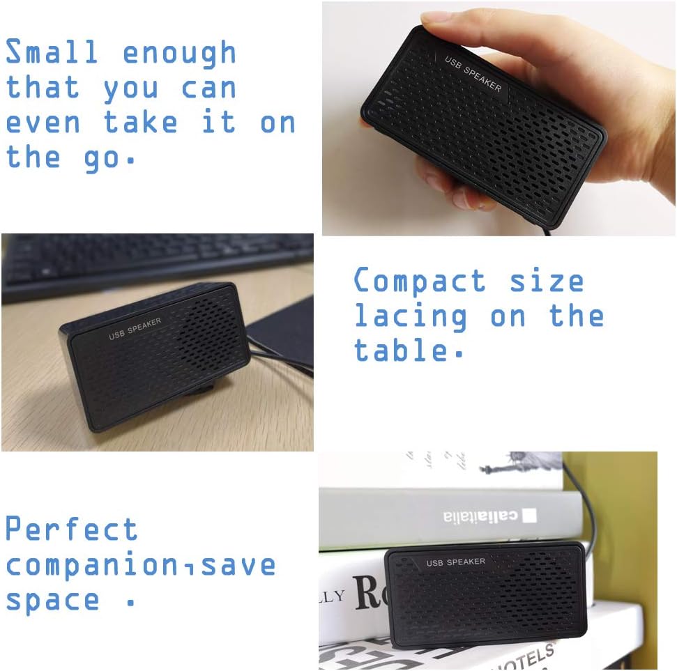 shuley USB Computer Speakers, USB Powered Mini Sound Bars, Laptop Stereo Speaker, Plug and Play to Save Space,Suitable