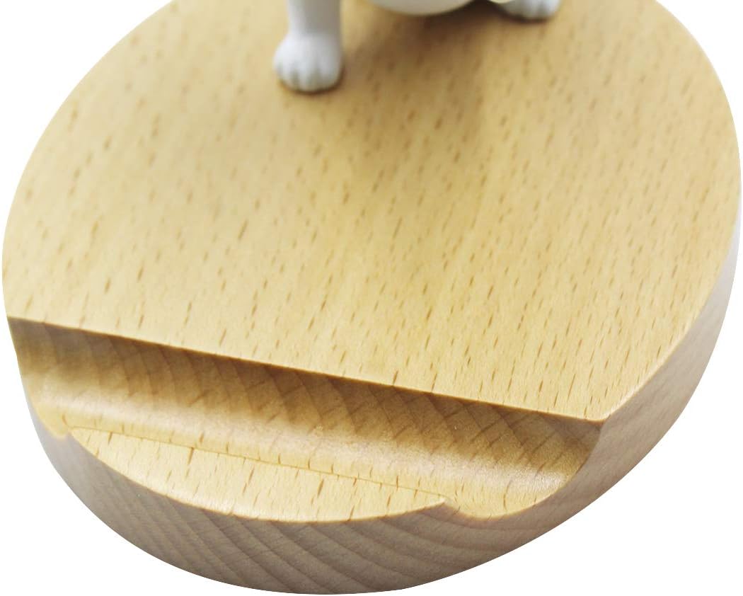 Amamcy Cute Dog Cell Phone Holder Stand Wooden Smartphone Desk Holder for Mobile Phones Animal Phone Stand Desk