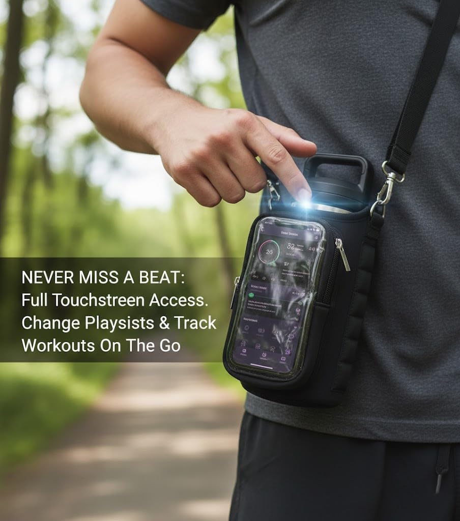 Magnetic Gym Bag for Men & Women - Water Bottle Holder, Crossbody Strap, Touchscreen Pocket & Creative Storage - Perfect for Gym, Running, Travel & Fitness Essentials