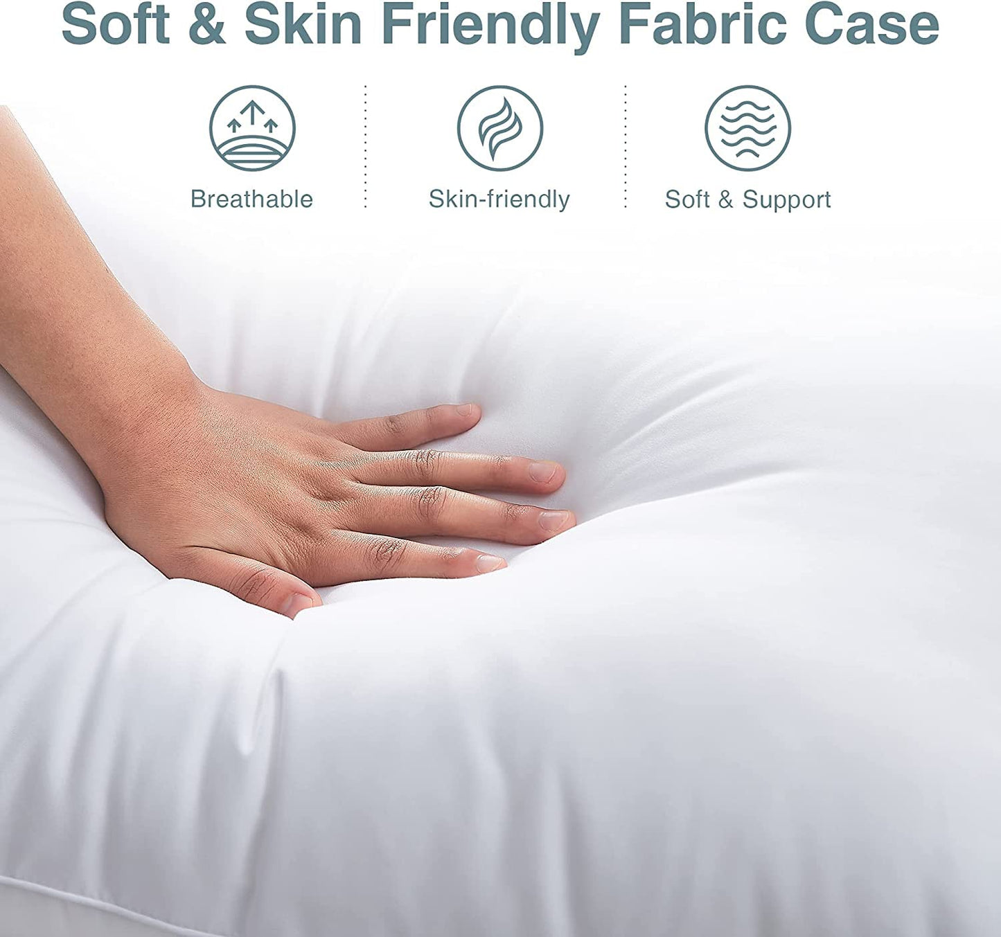 Acanva Bed Pillows for Sleeping 2 Pack, Alternative Microfiber Filled, Natural Cover Skin-Friendly, Soft and Supportive for Side Back Sleepers, Queen Size(Pack of 2), White 2 Count