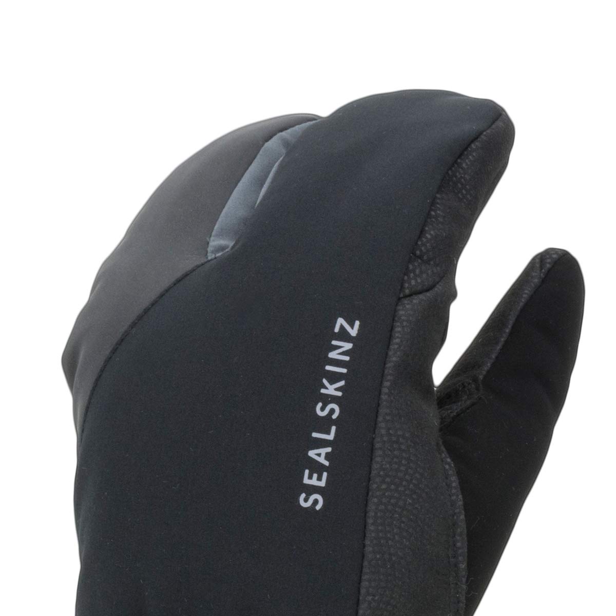 SEALSKINZ Barwick Waterproof Extreme Cold Weather Cycle Split Finger Glove, Black/Grey, L