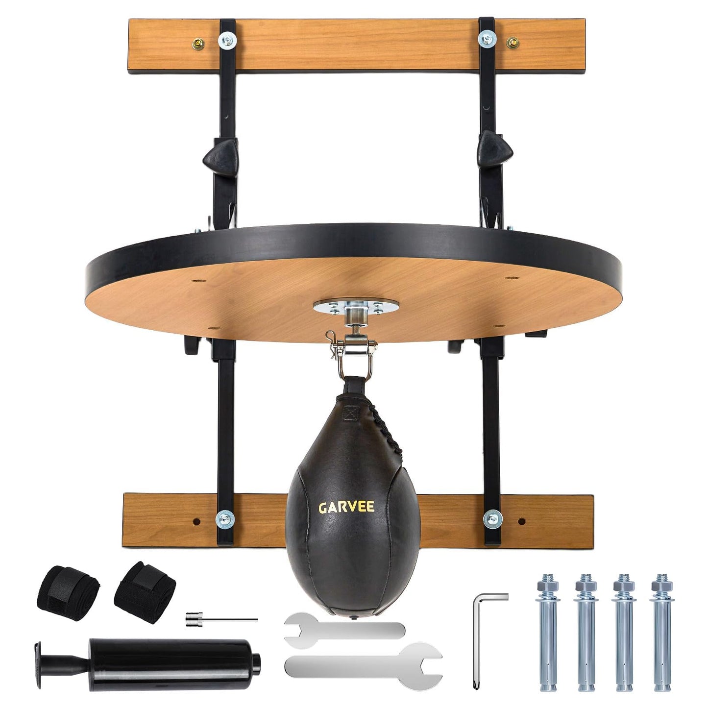 EliteEdge Speed Bag Platform for Boxing Punching Practice with 8 Inch Height Adjustable Mount 360 Degree Swivel and Includes Speed Bag Air Pump