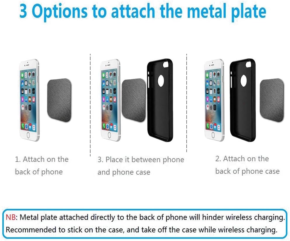 CKANDAY 5 2 3 Pcs Adhesive Thin Metal Plates for Magnetic Mounts, Metal Plates for Phone Case,Metal Plates Disc