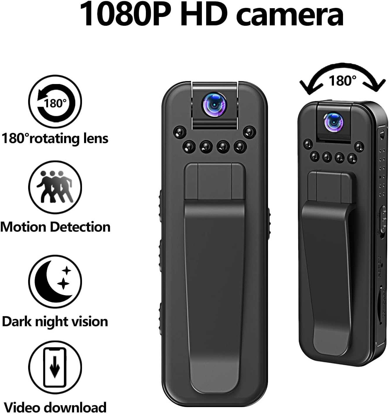 realexist 1080P Mini Body Camera with Audio & Video Recording - Small POV Cam - Wearable Personal Portable Cameras