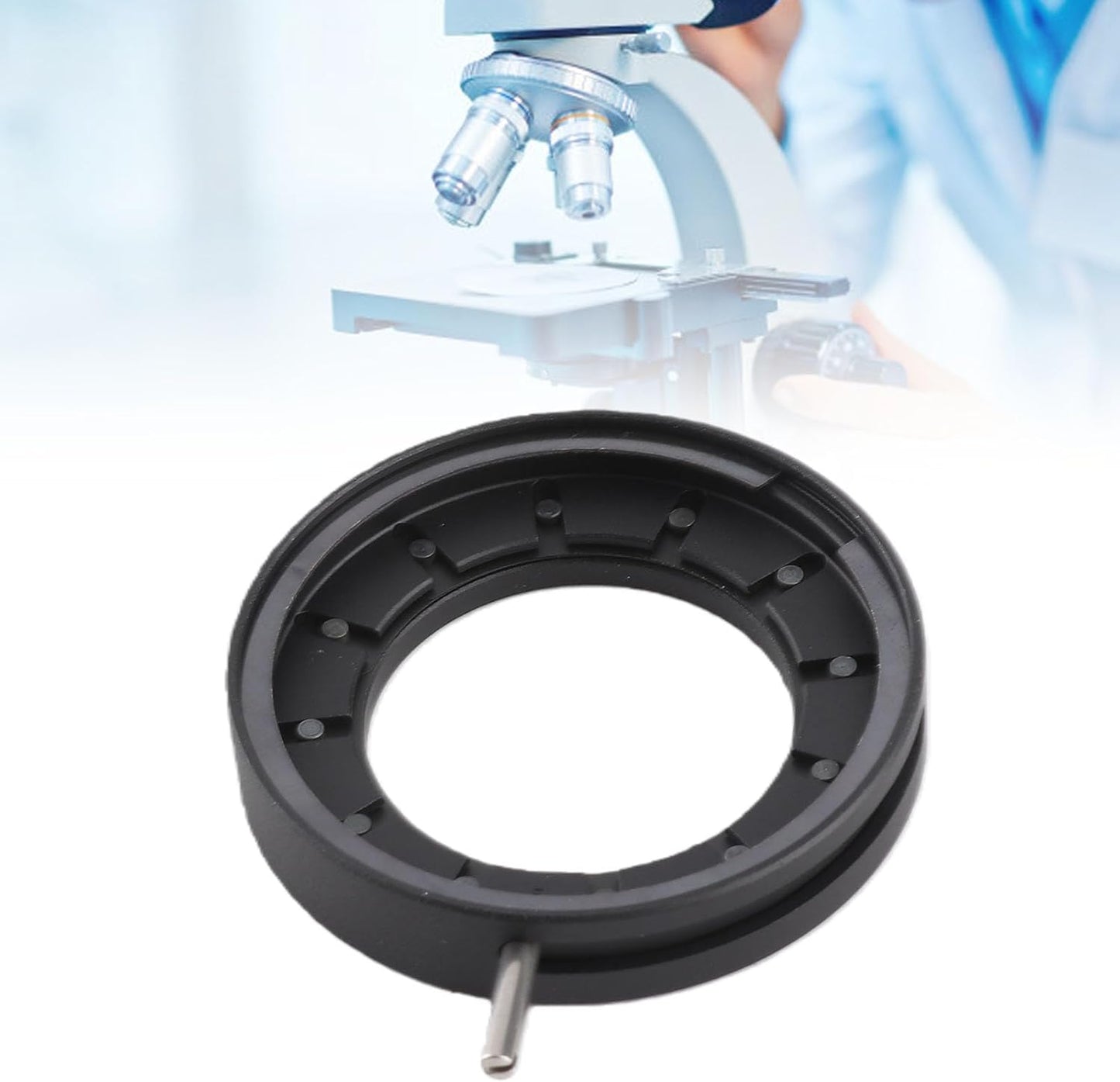 Fafeicy 14 Adjustable Aperture Diaphragm for Microscope, Optical Diaphragm with Blades Metal Lens, Microscope Accessory
