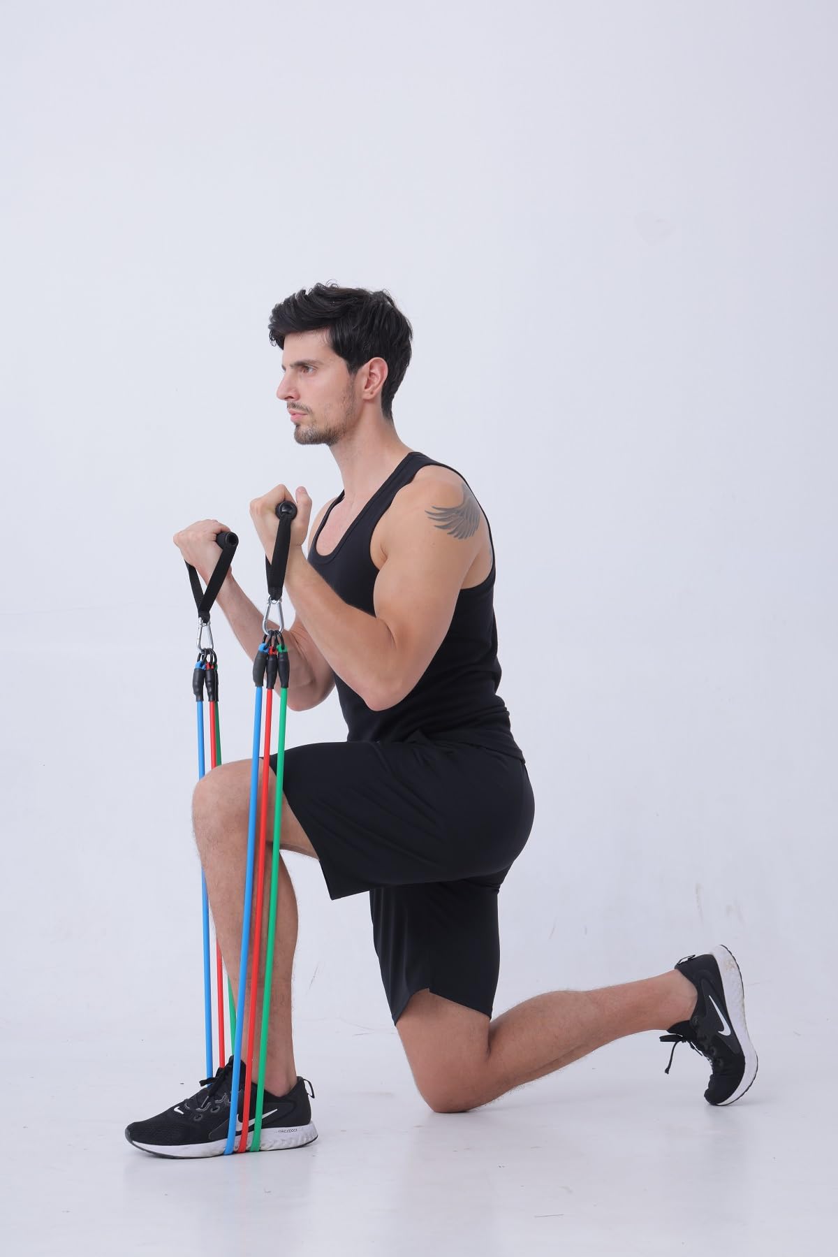 Resistance Bands with Handles for Working Out Women and Men, Exercise Bands with Door Anchor, Stretch Bands for Home Workouts, Simple Guide Included (3pcs Set - 90 lbs)