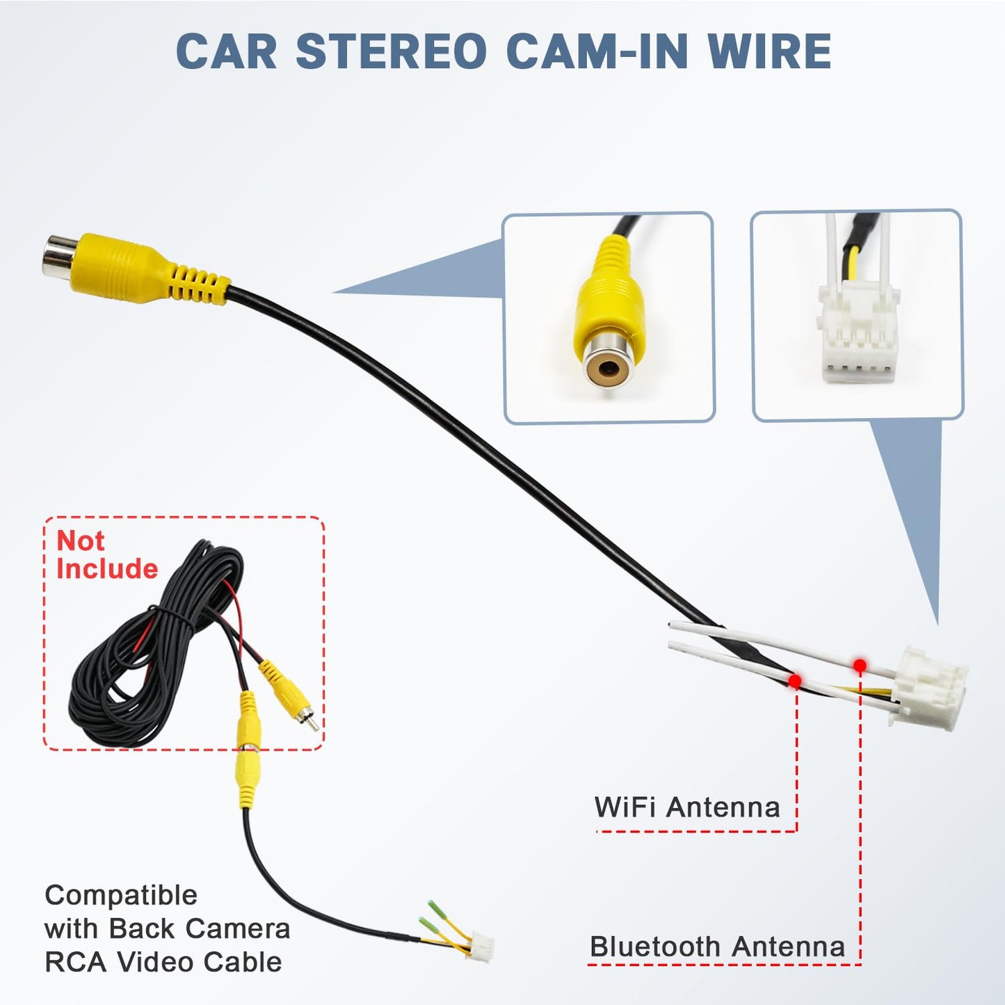 16 10/20 4/6 Android Radio Wiring Harness Kit with Pin ISO Car Radio Wire Harness, Pin RCA Back Camera Adapter, Pin USB
