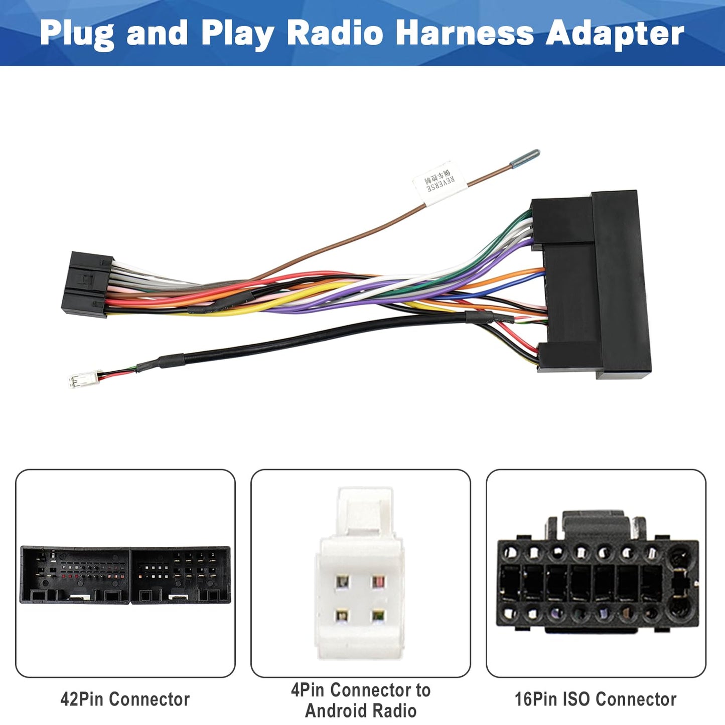 16 Android Car Radio Wiring Harness Replacement for Hyundai Elantra Kia Pin ISO Stereo Wire Cable Adapter