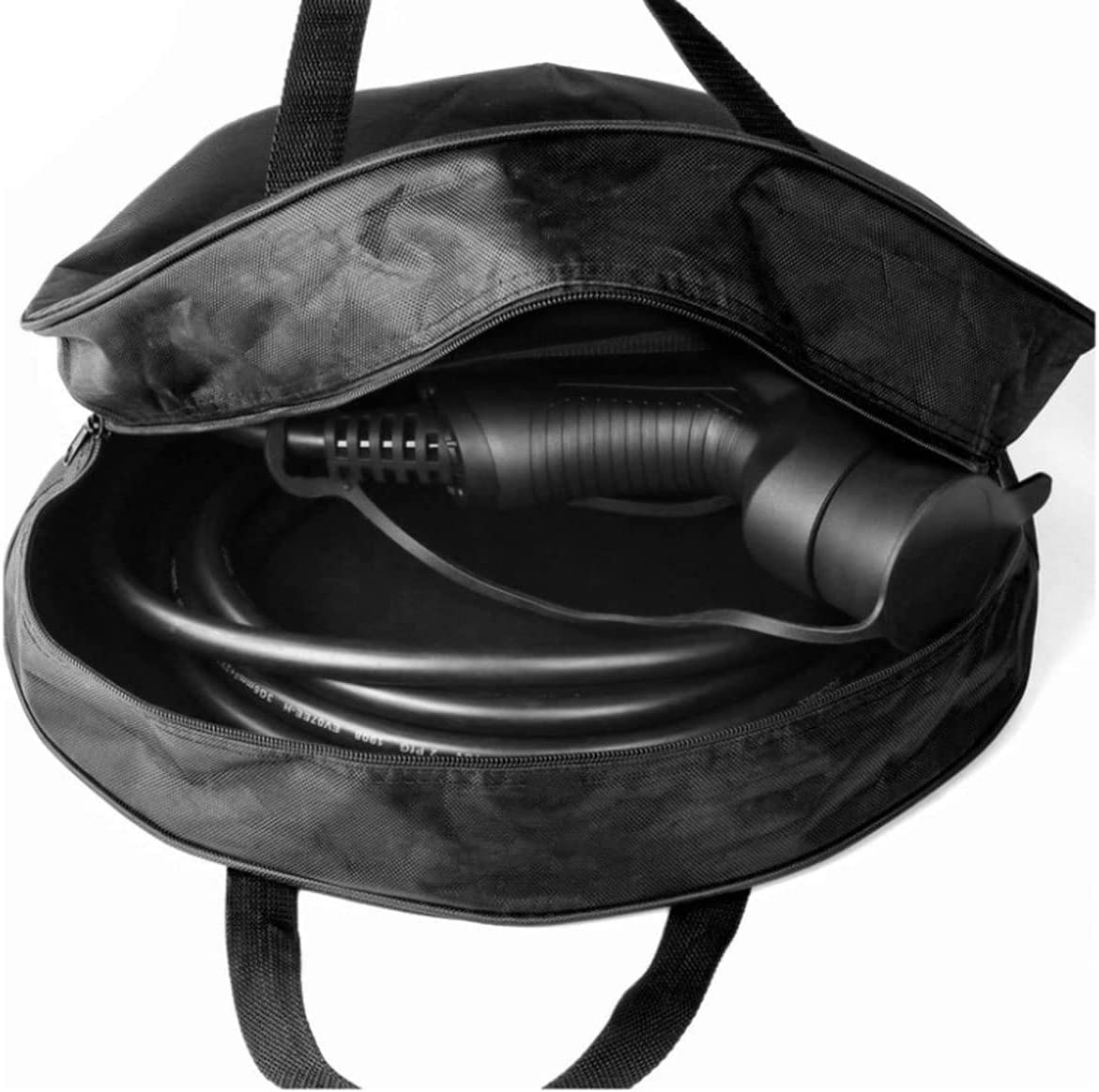 INLETTER Round Cable Organizer Bag - Heavy Duty Water Resistant Cable Management Storage Bag - Perfect for Jumper Cables, RV Sewer Pipe, EV Charging Cord Storage, Camper and Garden Hoses
