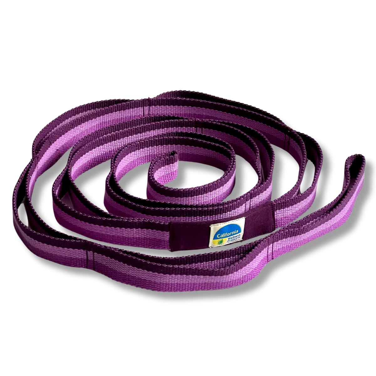 California Yoga Strap | Yoga Belt with Loops | 12 Multi Loop & Non-Elastic | Stretching Strap | Gym Workout & Exercise Bands | Physical Therapy | Improves Sitting Posture for Women & Men (Purple)
