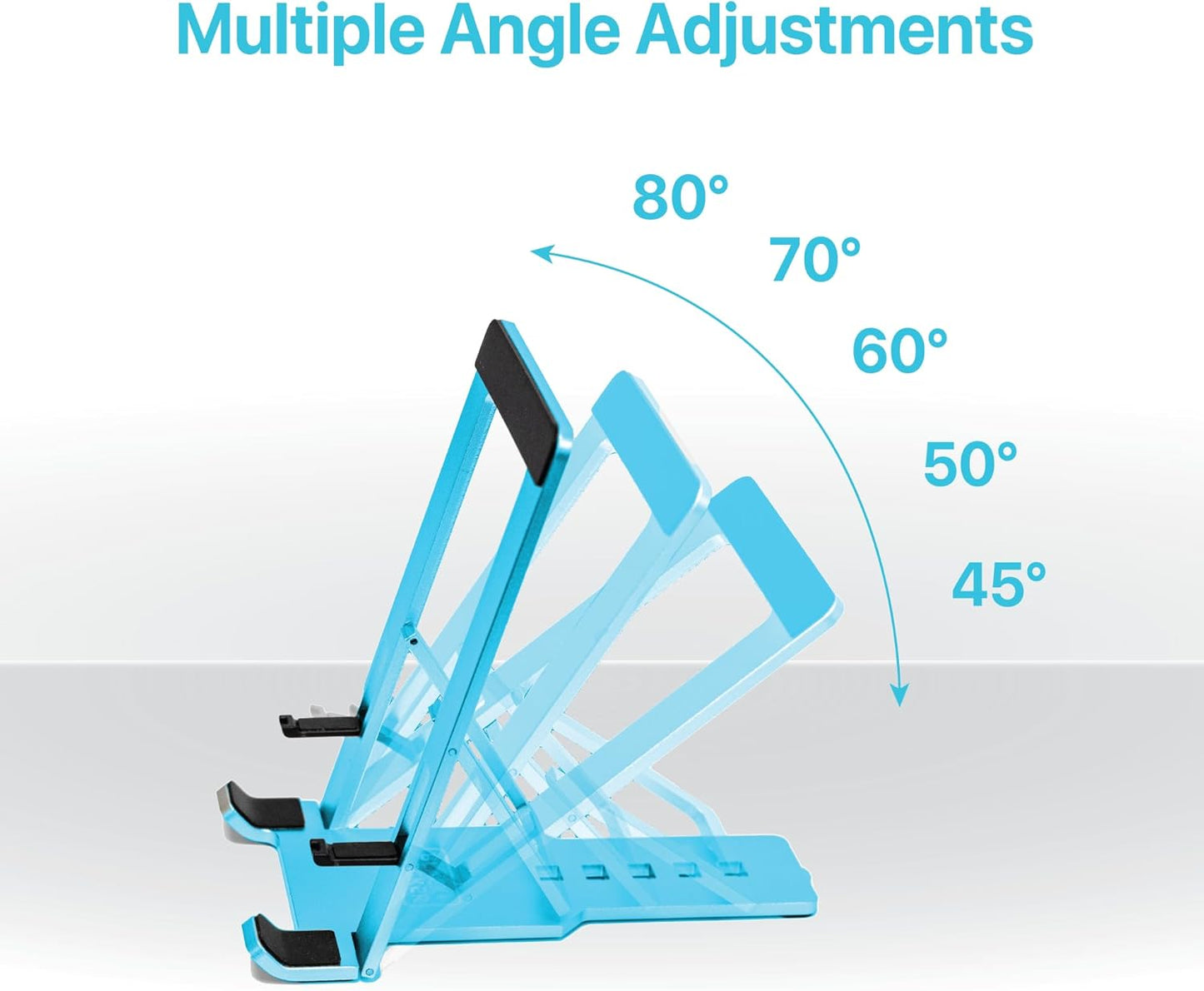 BLACK+DECKER Phone Stand for Desk - Folding Cell Phone Stand Holder - Adjustable and Portable, Folds Down Flat