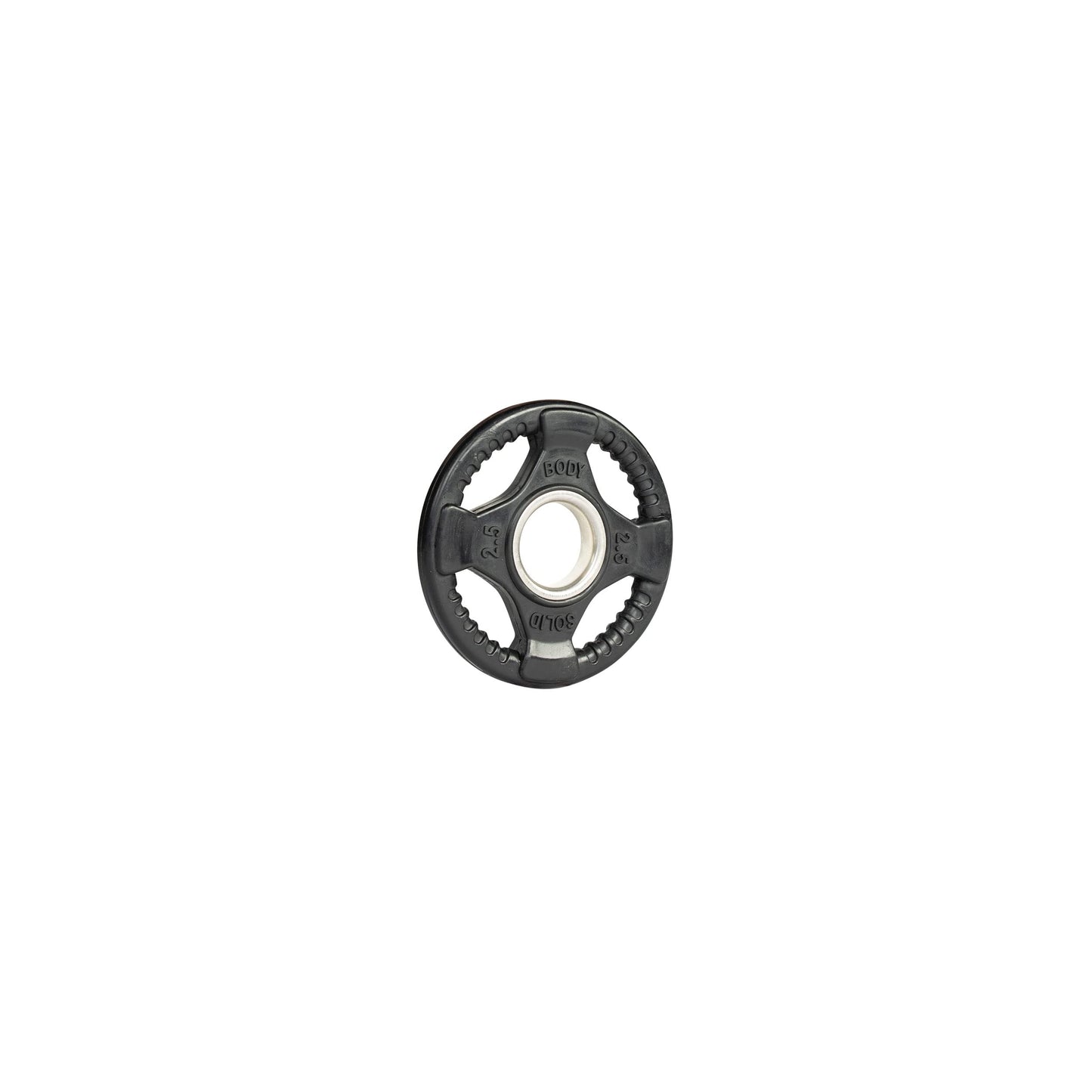 Body-Solid Rubber (ORT2.5) Coated Olympic Weight Plate with Anti-Slip Grip - Perfect for Strength Training, Home Gym, and Barbell Workouts, 2.5lb