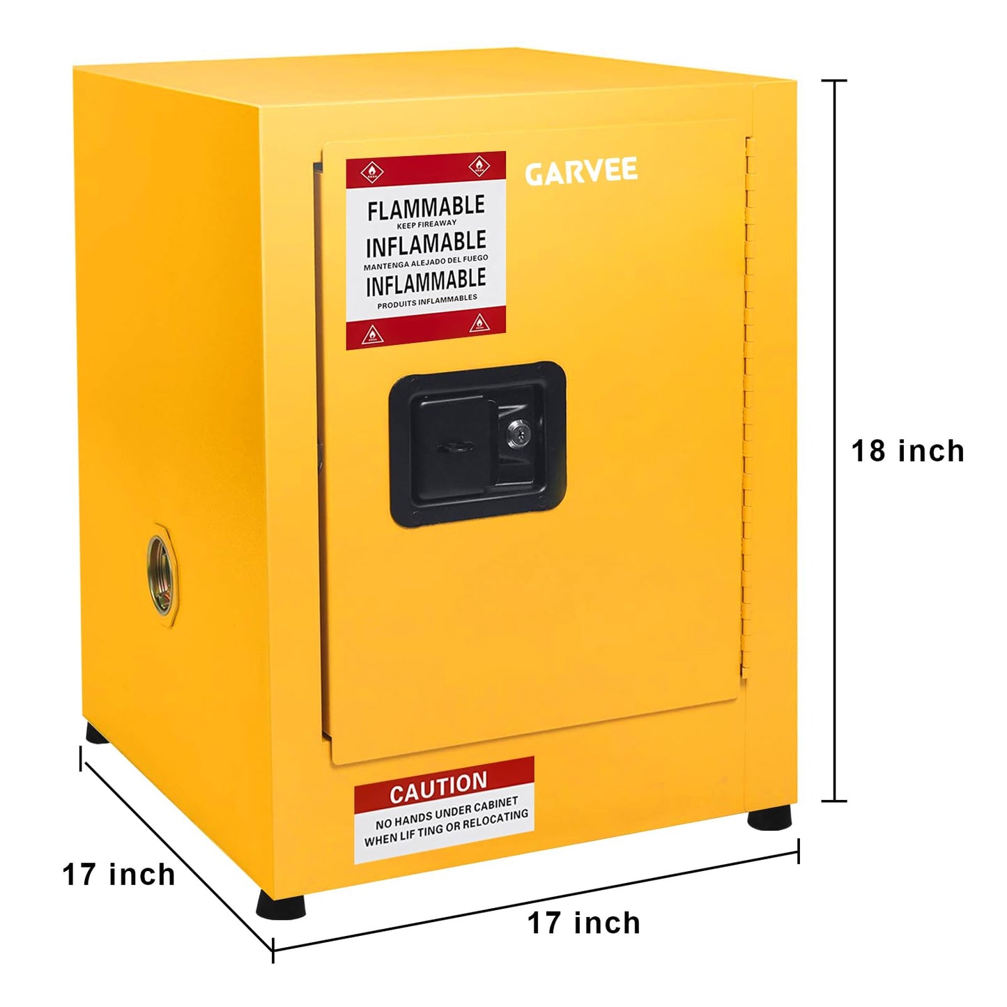 Garvee 17 in x 17 in x 18 in Flammable Cabinet, Hazardous Storage Cabinet Adjustable Shelf Flammable Storage Cabinet