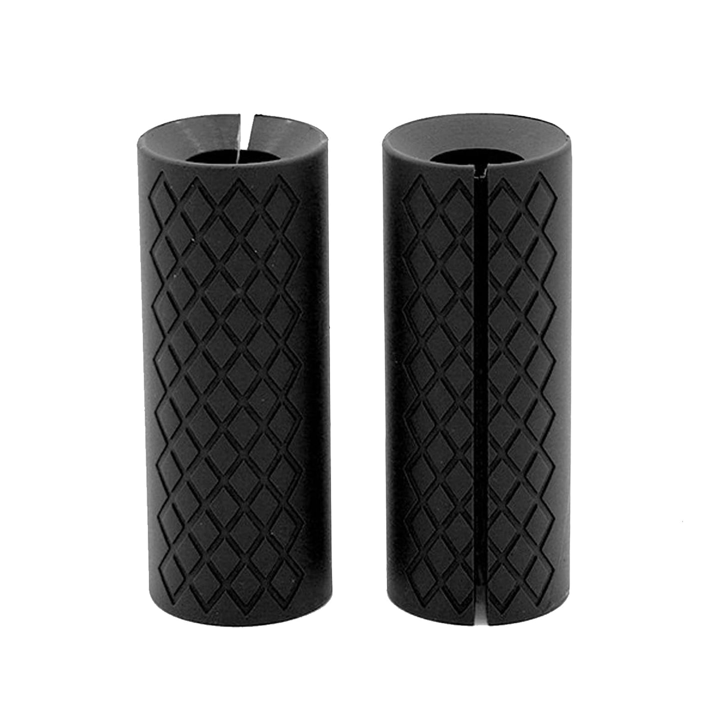 Thick Dumbbell & Barbell Grips for Weightlifting - High-Density Silicone Rubber, Non-Slip Gym Grips for Muscle Growth, Hand Stress Relief, Arm Blaster Adapter Black (1 Pair)