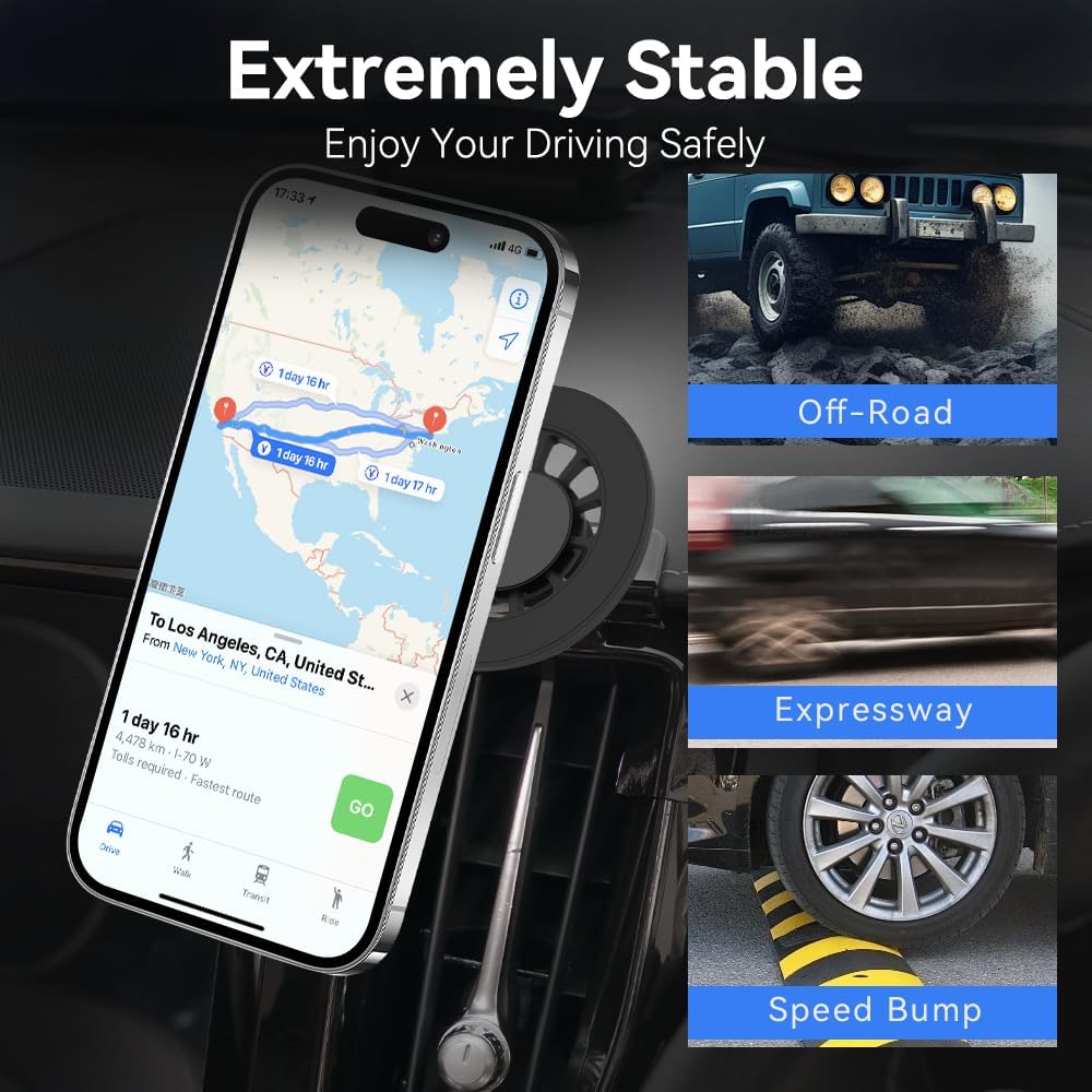 CLEC XC60 2018-2023 17 16 15 14 13 12 Fit for Magsafe Car Mount for Volvo Car Phone Mount[Strong Magnetic] Magnetic Car