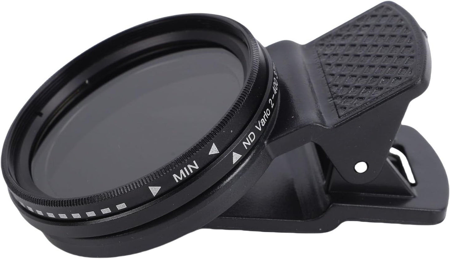 Diyeeni 37mm ND2 ND400 ND2 ND400 Clip On - Phone Lens ND Filter Kit, Variable ND Neutral Density Filter Adjustable