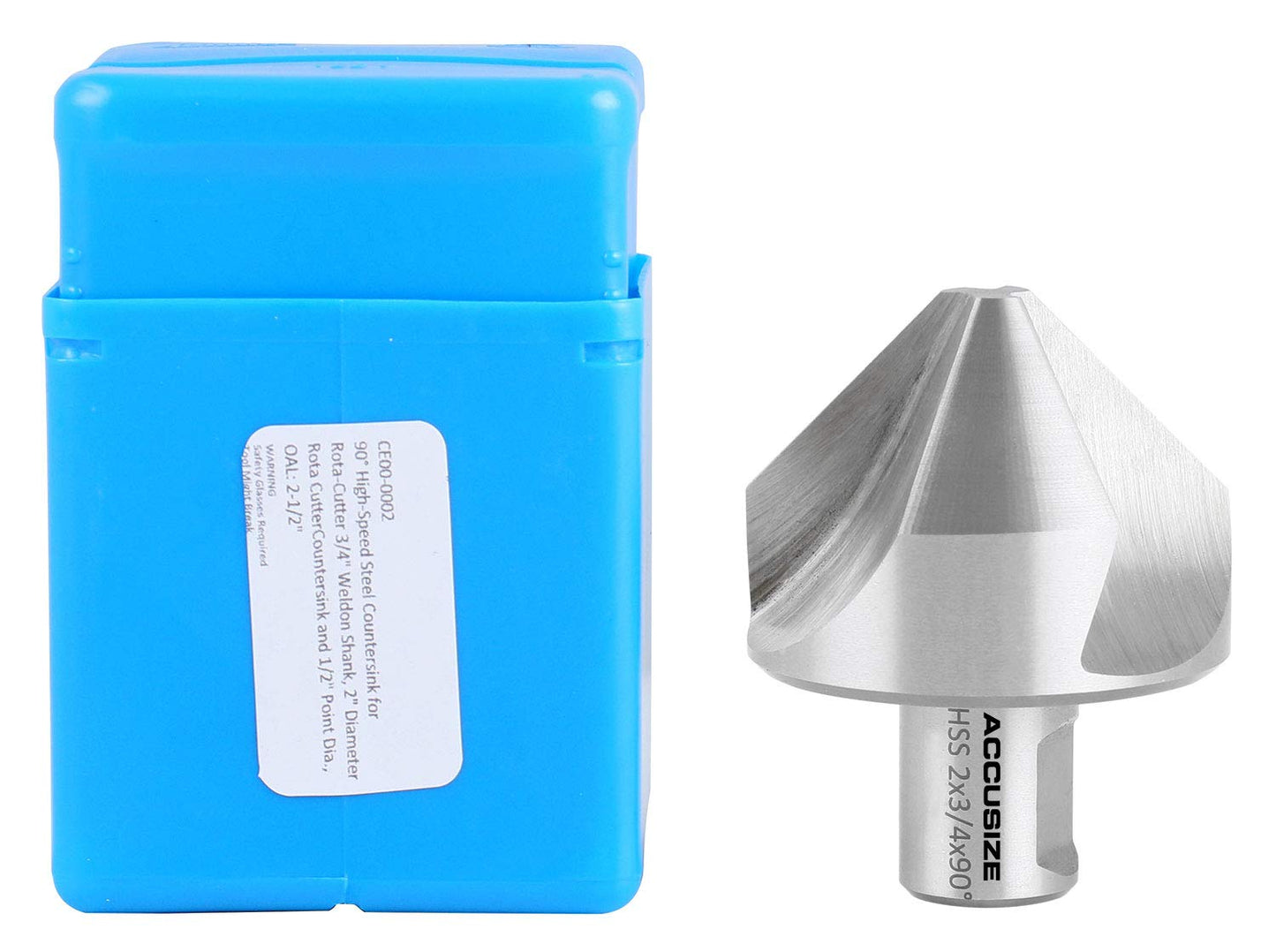 Accusize Industrial Tools 2'' Hss Countersink for Rota-Cutter, 3/4'' Weldon Shank for Magnetic Drilling Machines, 90 Deg, Ce00-0002