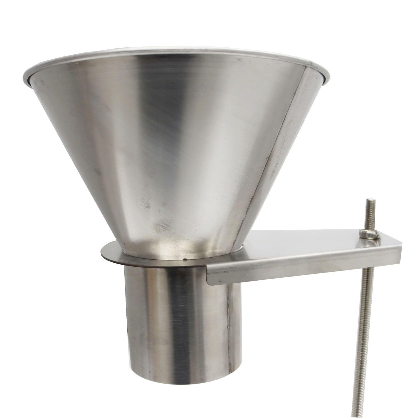 INTBUYING Stainless Steel Feeding Hopper Funnel with Stand Food Grade Kitchen Funnel Hopper for Powder Paste Liquid and Granule Manual Filling 8 cm