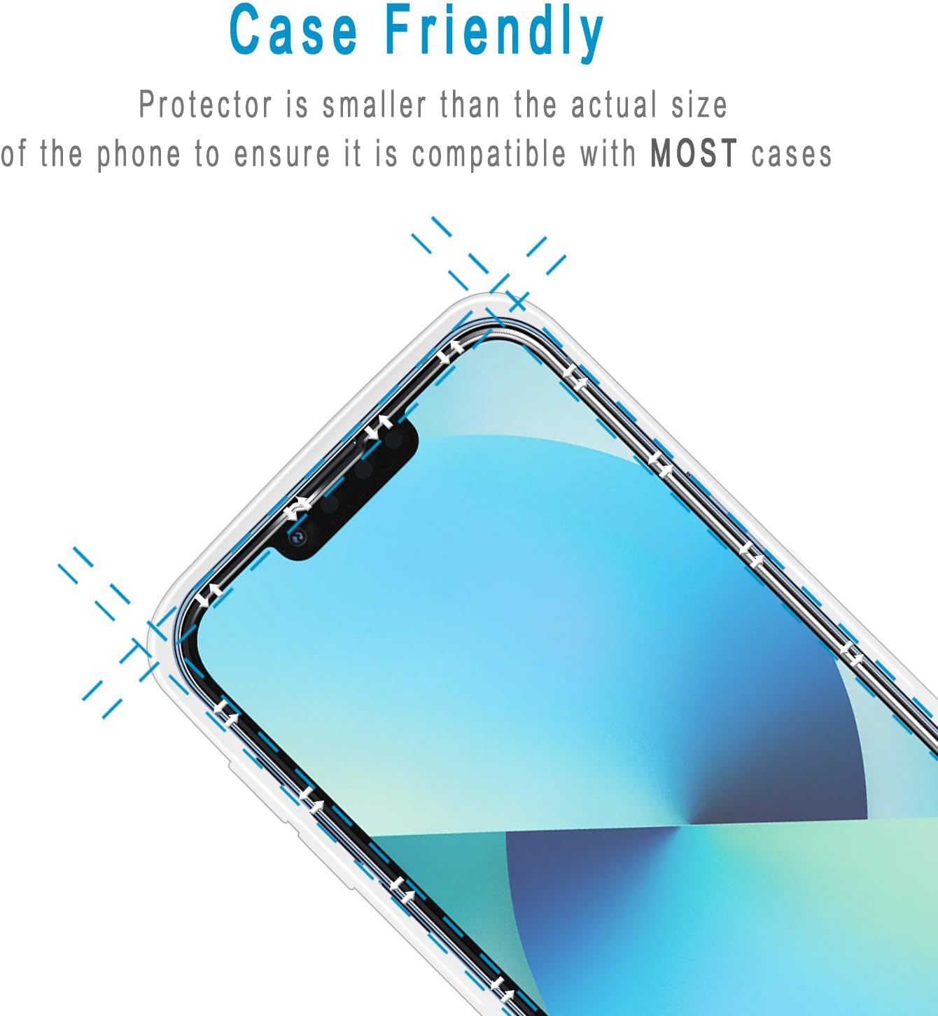 (2 Pack) 13, 13 6.1 Inch Screen Protector for iPhone iPhone Pro Tempered Glass, Anti Scratch, Bubble Free