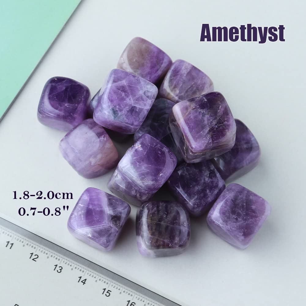 FZBHRO Amethyst Whiskey Stones Chilling Crystal Ice Cubes for Drinks Whiskey Rocks 0.7-0.8" Wine Cubes Gifts for Women Set of 6