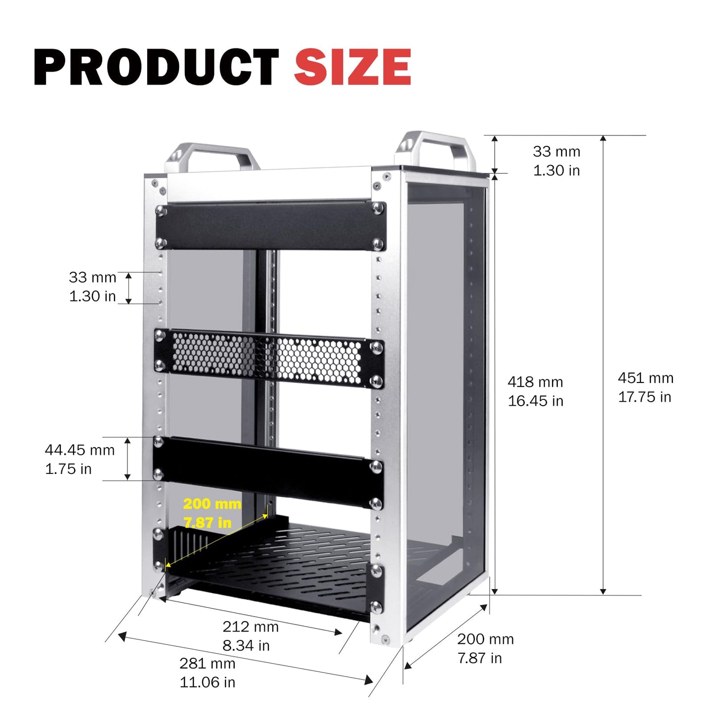 GeeekPi 8U Network Rack, 10 inch Mini Server Rack for Network, Servers, Audio, and Video Equipment, DeskPi RackMate T1, 7.87 inch Depth