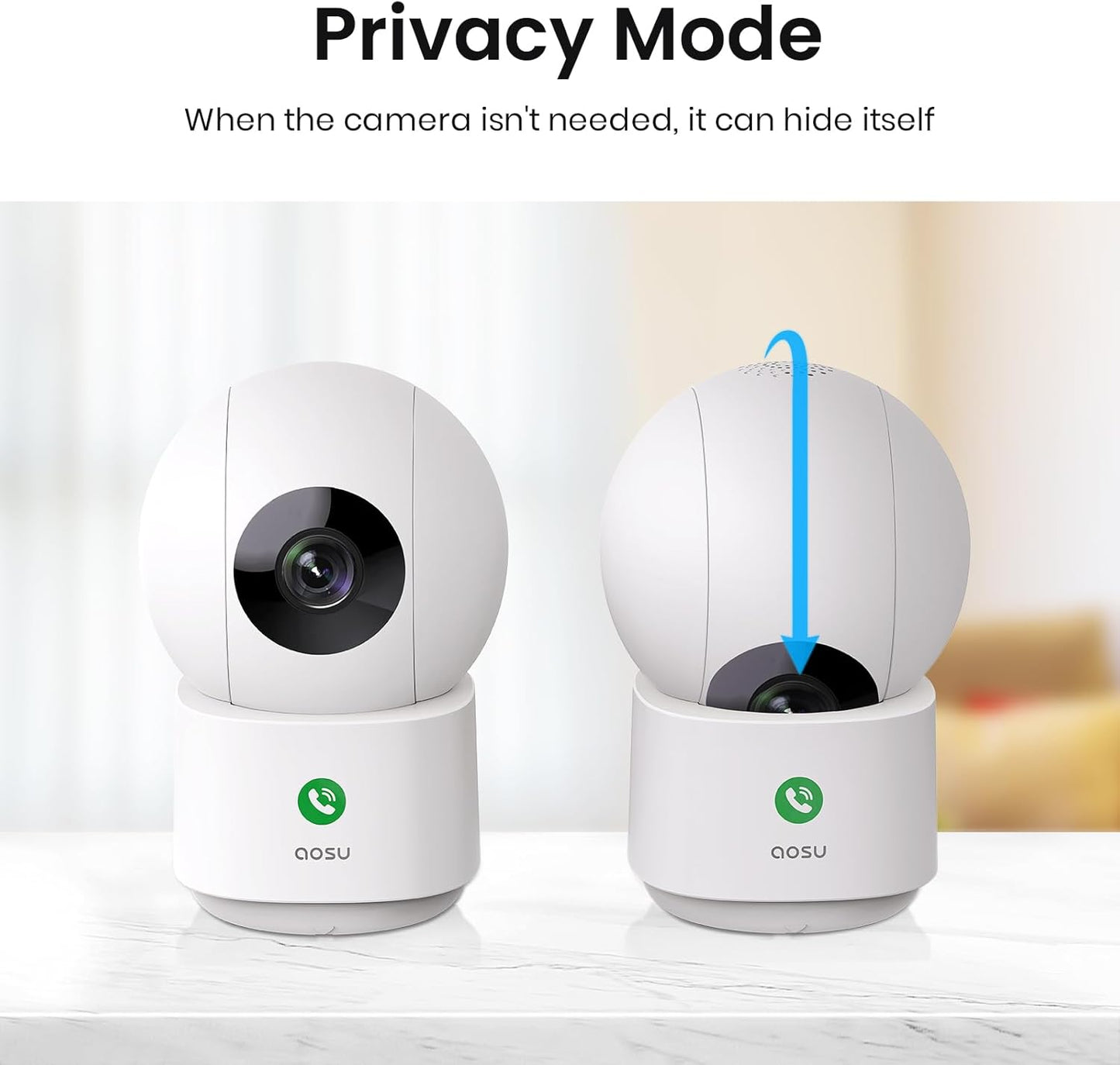 aosu 2K 360-Degree 2.4 Security Camera Indoor, Baby Monitor Pet Camera for Home Security with GHz Wi-Fi Router