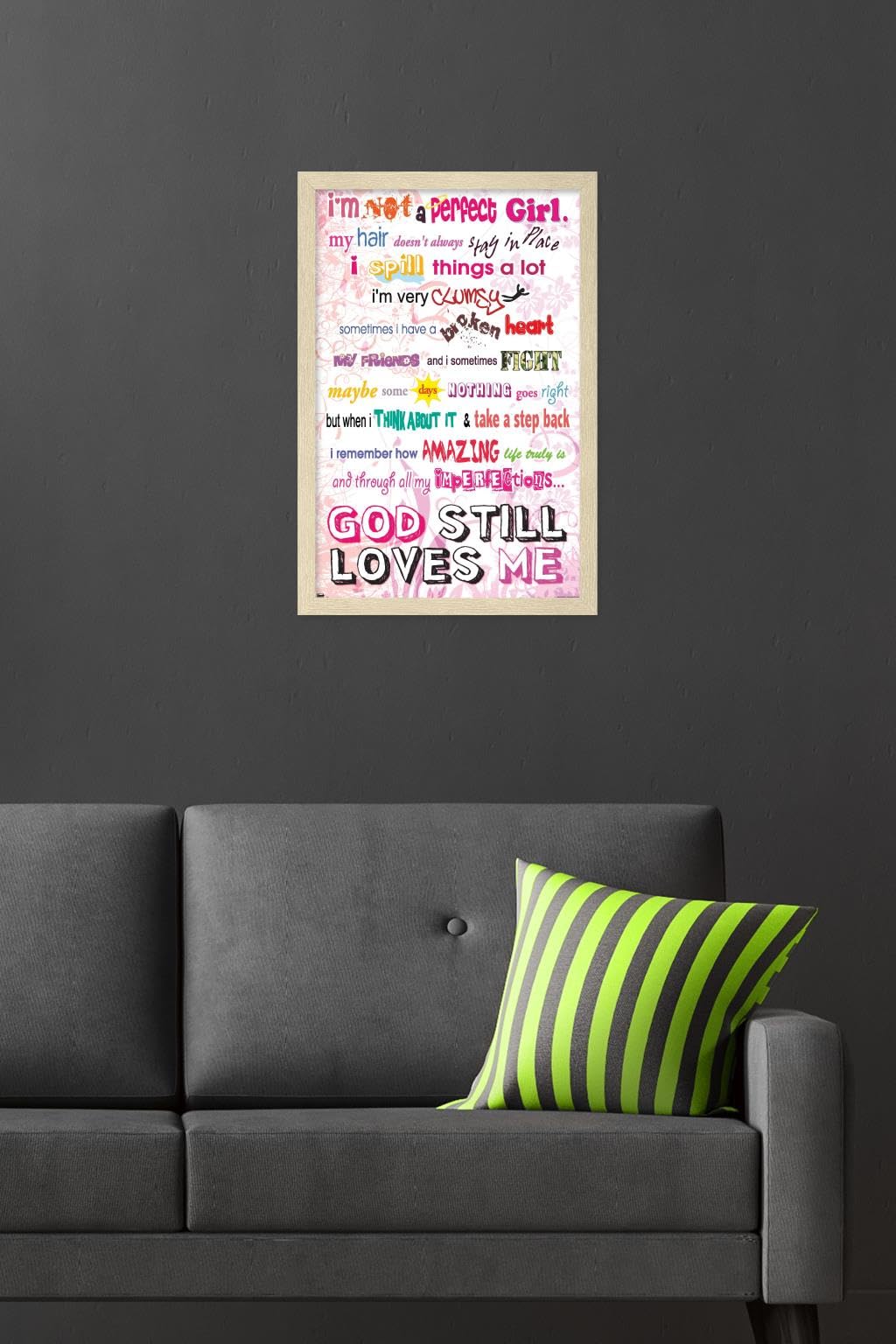 I'm Not Perfect Wall Poster, 22.4L" x 14.7W", Blonde Framed Version