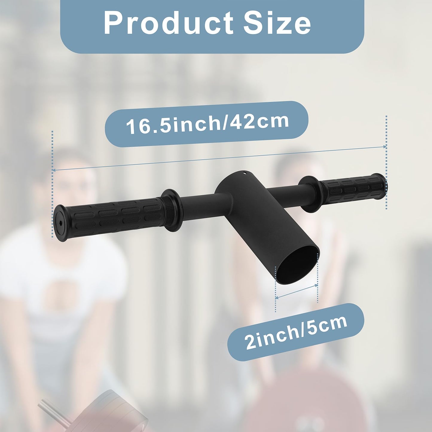 YZZHAJ T Bar Row Barbell Handle, T Bar Landmine Handle Attachment for Olympic Barbell Bar, T Bar Row Attachment with Rubber Grip Fits 2inch Strength Training Bars