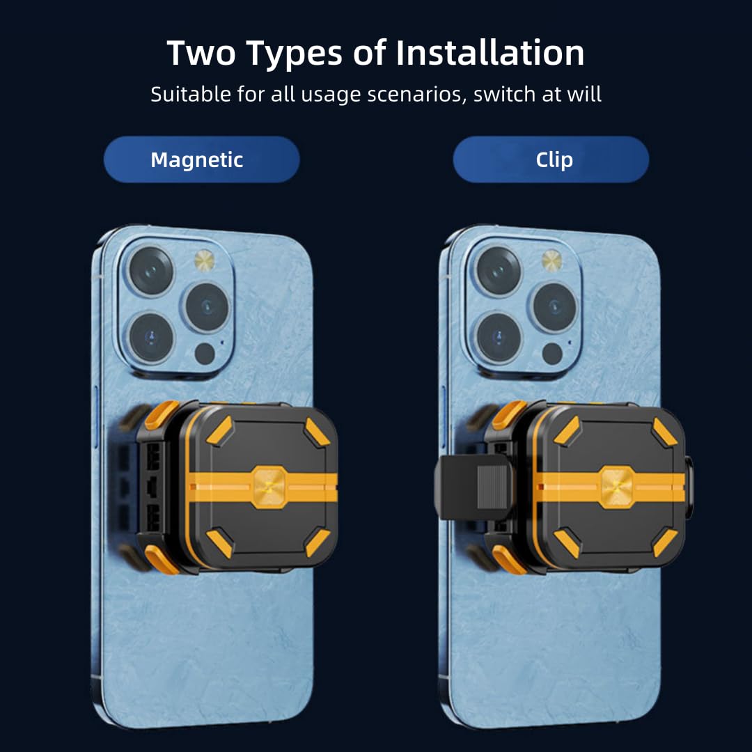 ALFOINE Magnetic Semiconductor Phone Cooler Fan with Temperature Display and Rechargeable Battery Mobile Phone Radiator