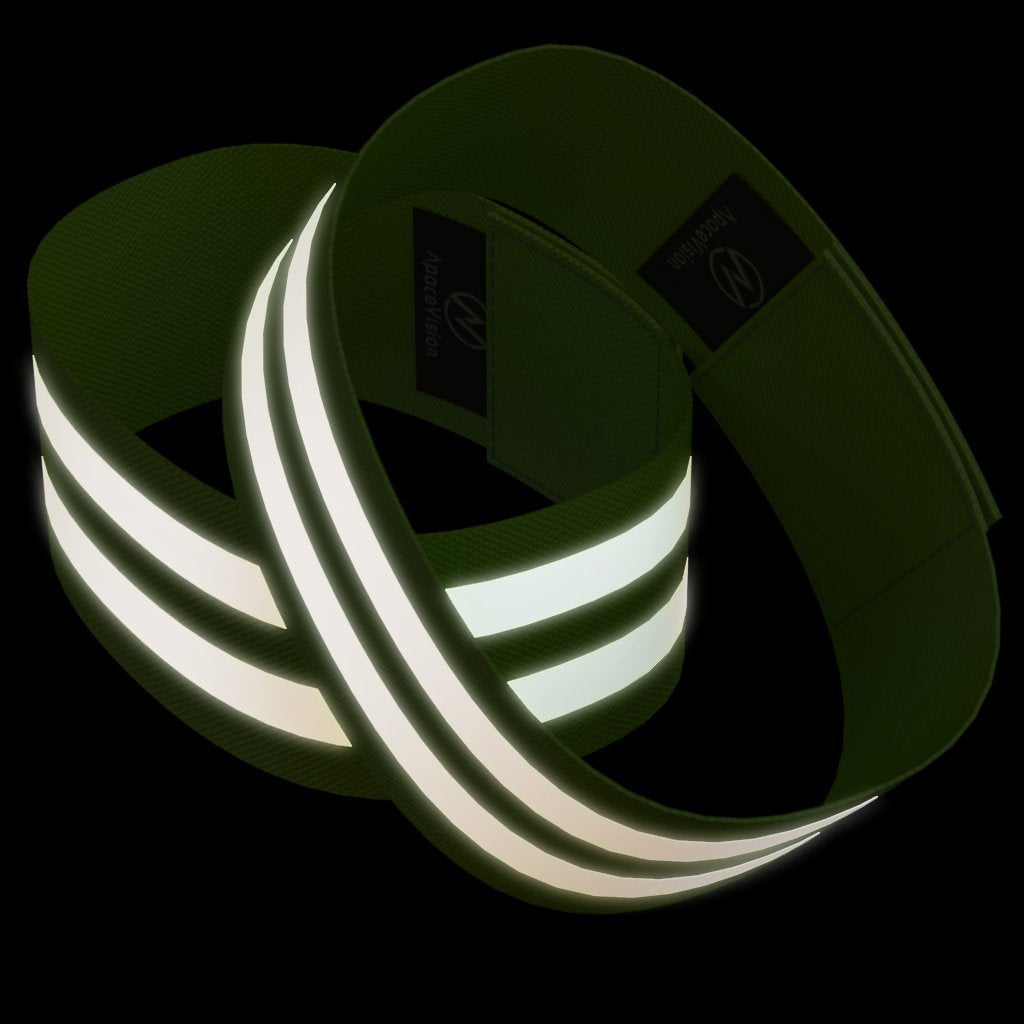 Apace Vision Reflective Ankle Bands (4 Bands/2 Pairs) | High Visibility and Safety for Jogging/Cycling/Walking etc | Work as Wristbands, Armband, Leg Straps | Accessories for Sports/Running Gear