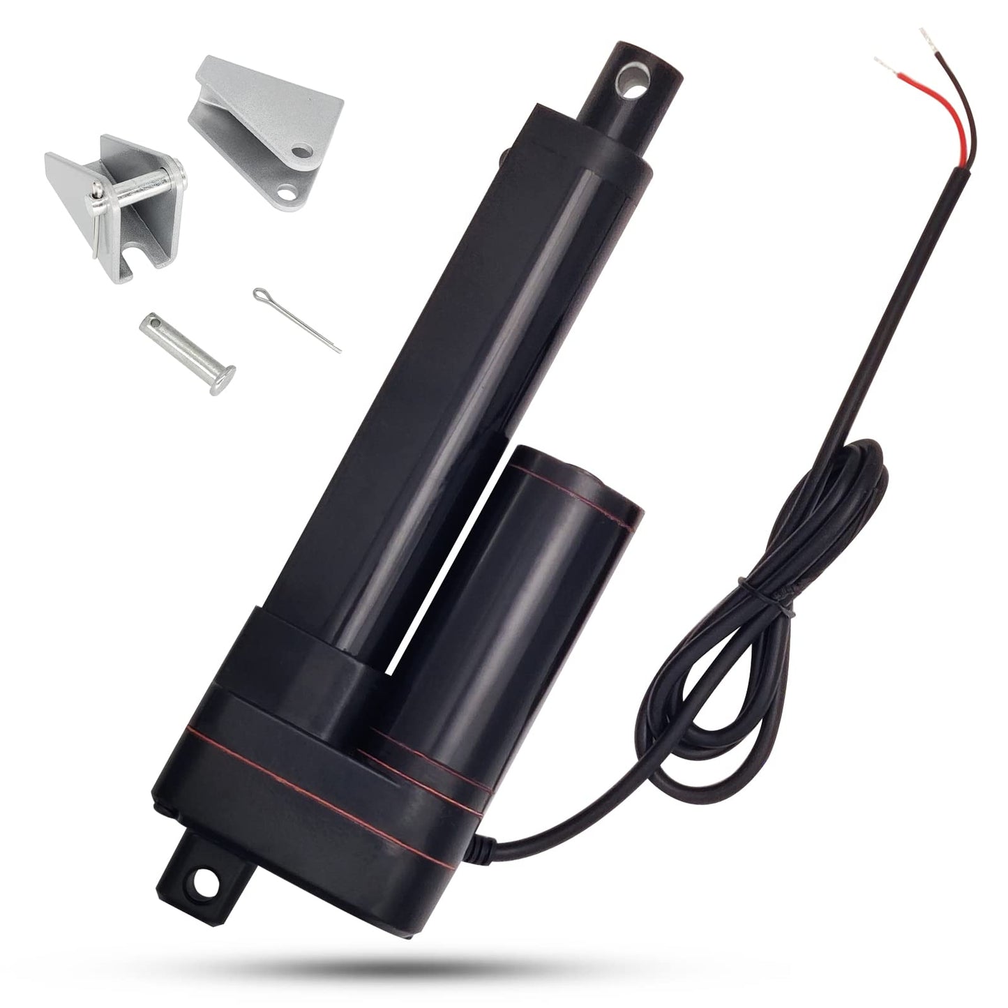 JQDML 12V Heavy Duty Linear Actuator - 4 Inch Stroke, 660lbs/3000N, 0.2"/s Speed, IP65 Waterproof with Mounting Brackets, for Cabinet, Window/Door Opener, Solar Tracker, Marine & RV Equipment