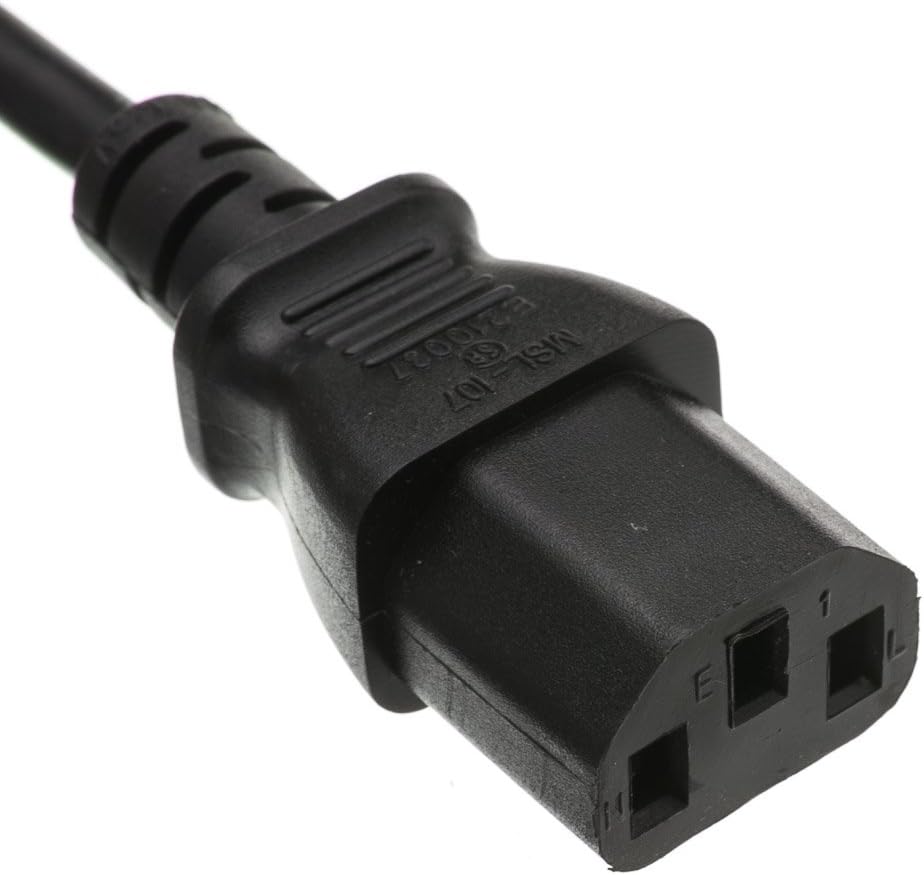 CableWholesale 3 C13 C14 3 18 10 C13 C14 feet Computer/Monitor Power Extension Cord, Female to Male Plug, Pin, AWG