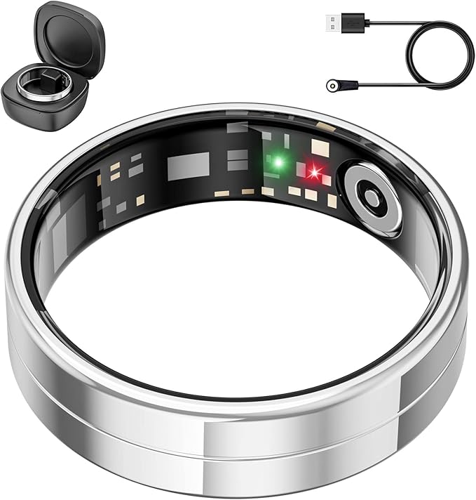 Smart Ring for Men and Women with Charging Case, Lifetime Free App Subscription, Ultra-Light and Thin Fitness Tracker, 24/7 Tracking of Activity, Health, Sleep, and Blood Oxygen