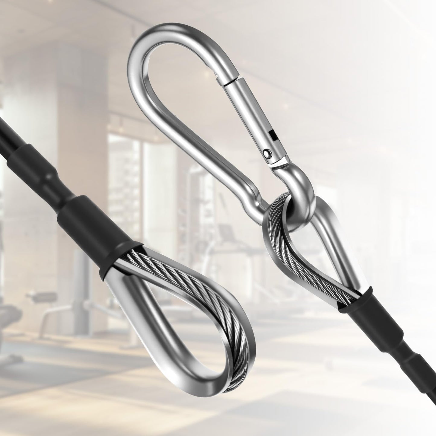 Gtziqa 10" Gym Cable Extension, 2 Pcs Replacement Cable Machine Accessories Compatible with Home Gym Accessories Fitness Extension Rope Attachment for LAT/Tricep Pull Down, Leg Extensions Machine
