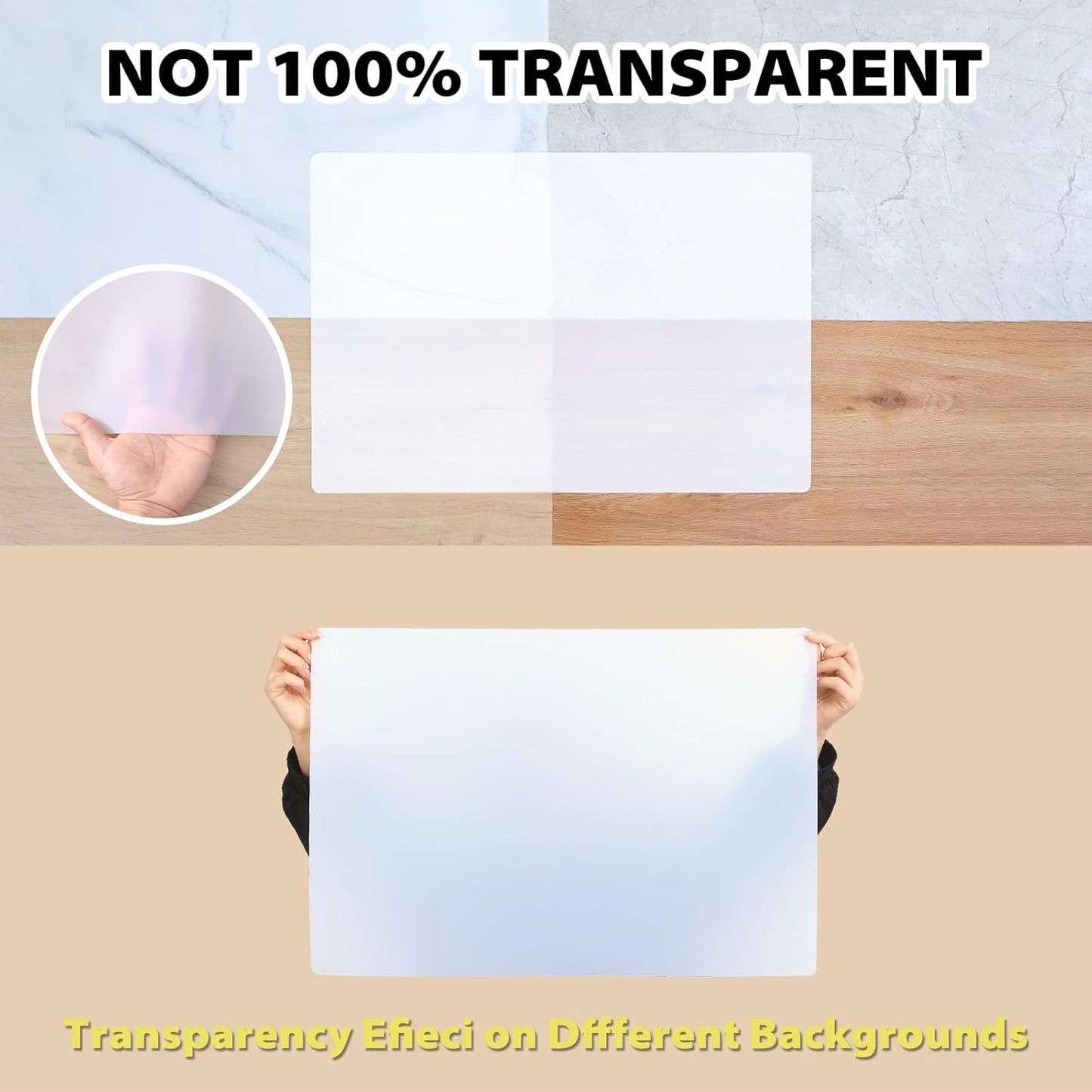 Skiennix Thick Silicone Counter Mat - Heat Resistant Kitchen Table Protector | Large 23.4" x 15.6" Clear
