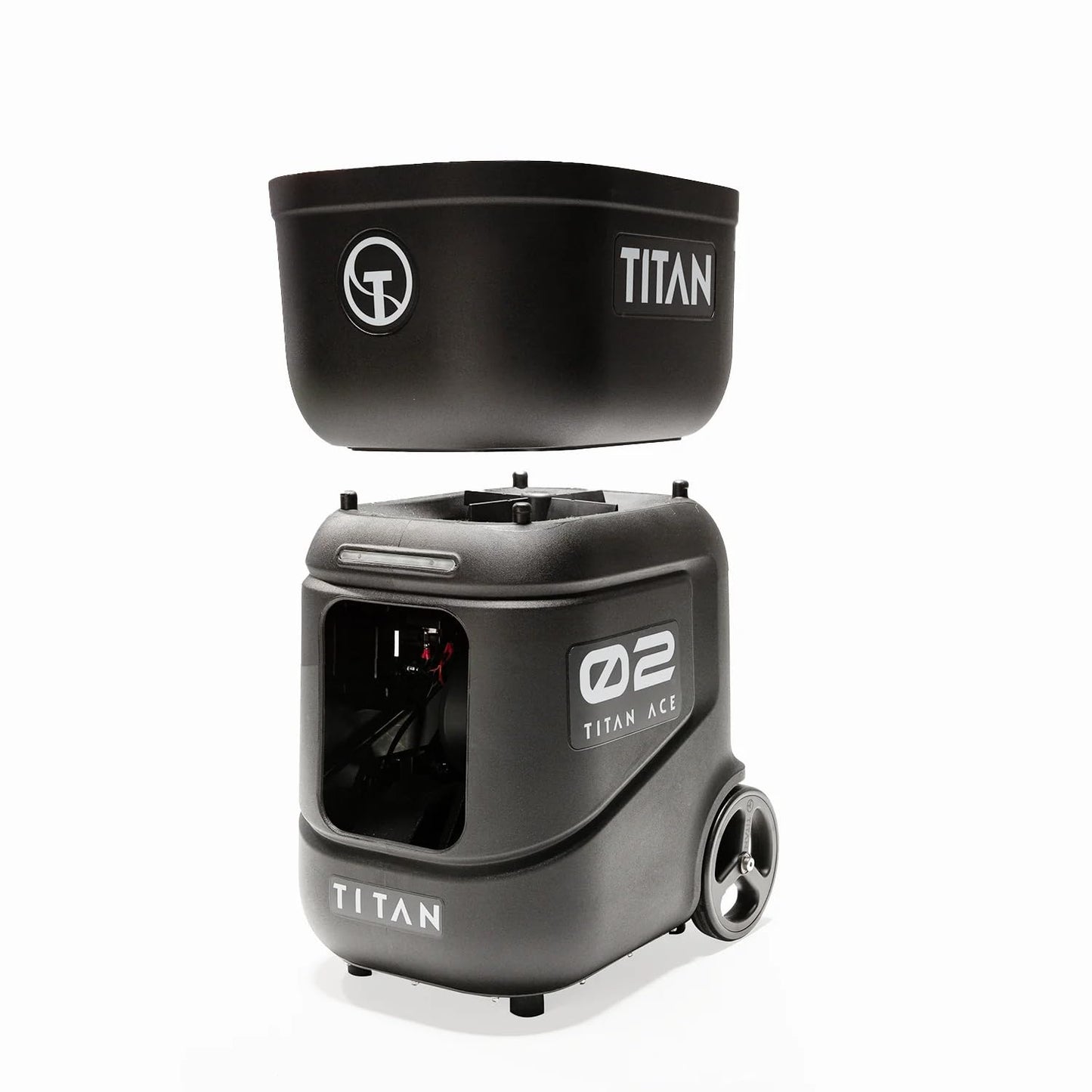 Titan ACE Tennis Ball Machine for Coaches & Mobile Players | 150 Ball Capacity, Lightweight 39 lb Design with Invertible Hopper, Free App Control