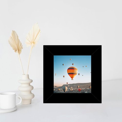 JCJMY 3x3 Picture Frame - Black Tabletop Photo Frame with Shatter-Resistant Plexiglass