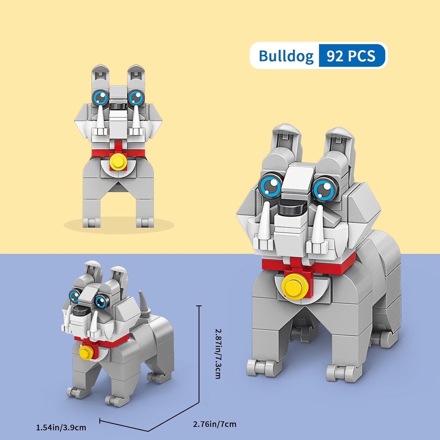 Skiennix Micro Mini Dog Building Blocks - Cute 3D Animal Puzzle Toys for Kids (Husky, Bulldog, Poodle)