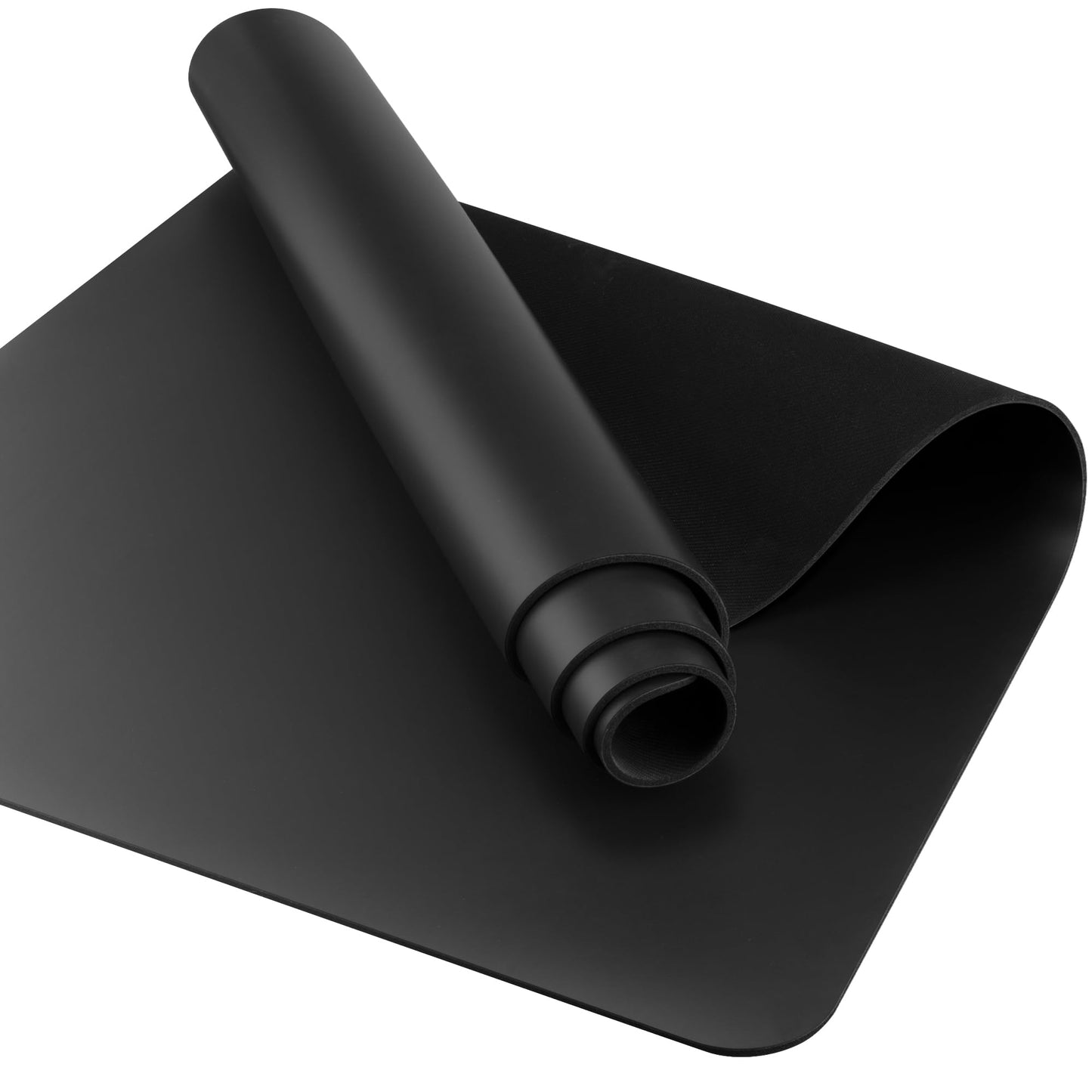 Wimwum Professional PU & Natural Rubber Yoga Mat – Non Slip 5mm Thick Workout Mats for Women & Men, 72"x27" Wide Exercise Pad for Hot Yoga, Pilates, HIIT & Home Gym – Strap Included,Black