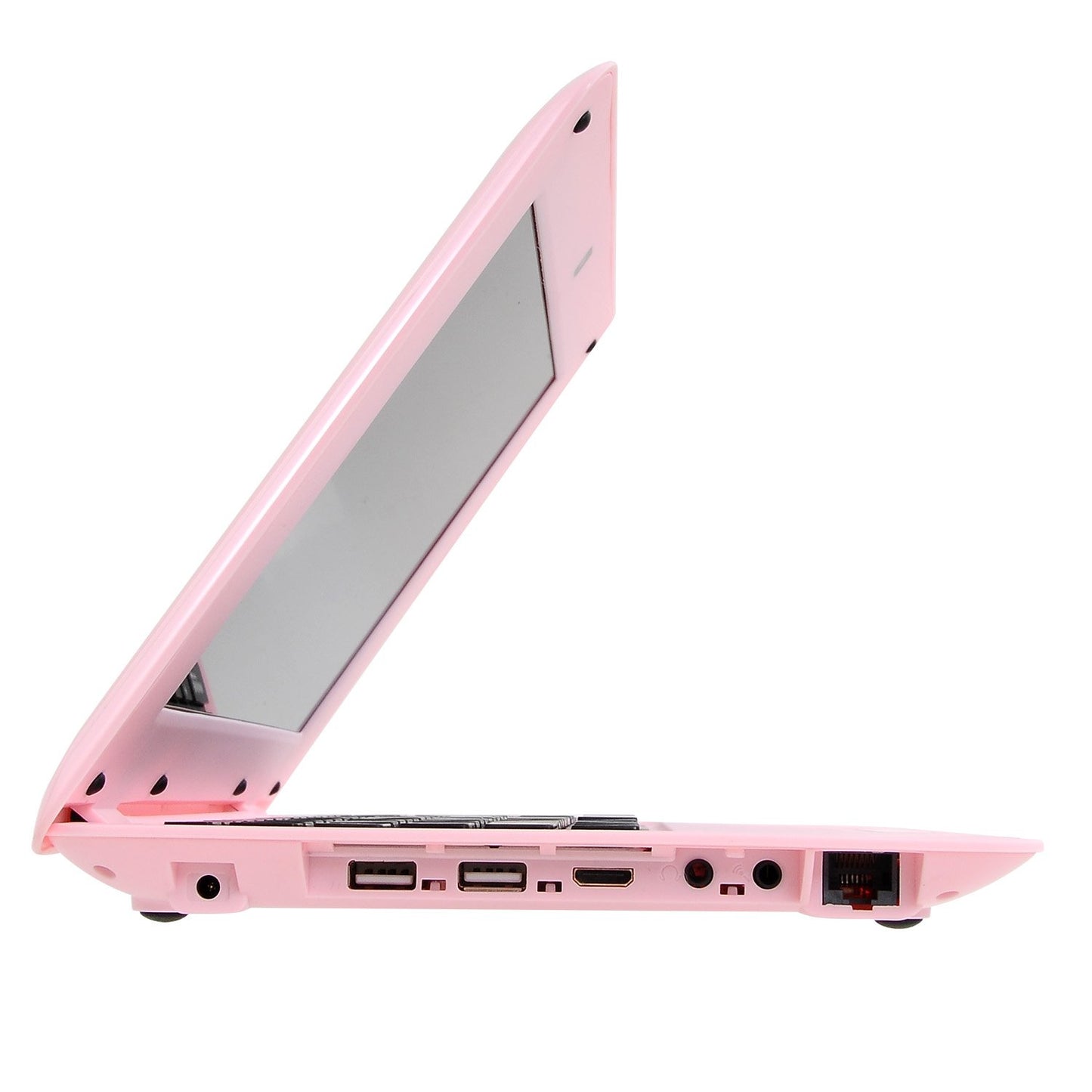 Goldengulf 2025 Version 10.1 Inch Portable 8GB Computer Laptop PC Quad Core Android 6.0 Mini Netbook Slim and Lightweight Notebook YouTube Player Flash (Pink)
