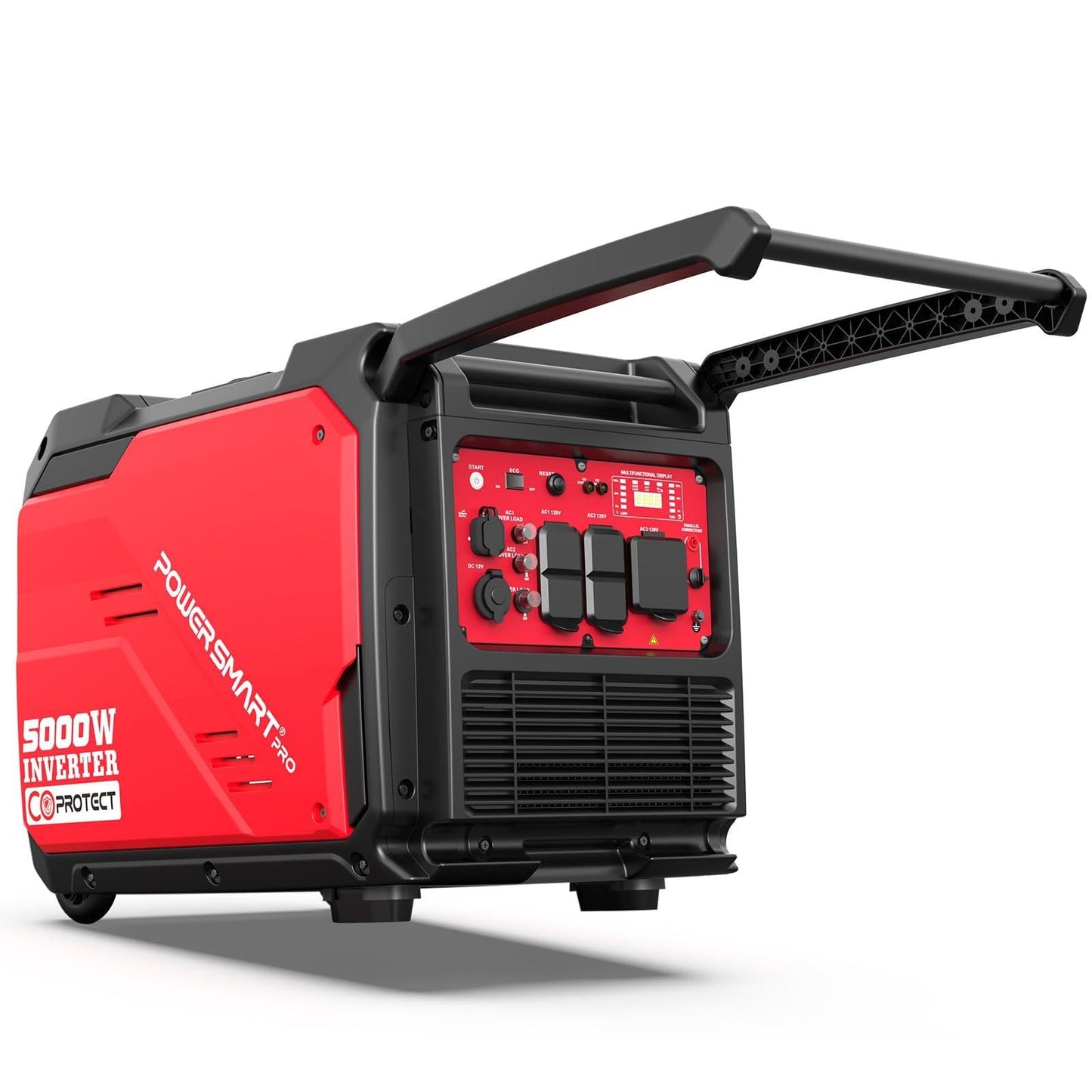 PowerSmart 5000W Portable Inverter Generator, Gas Powered Quiet with Electric Start & CO Alarm, 223cc Engine Eco-Mode Small Generator for Home Backup, Camping and RV Ready