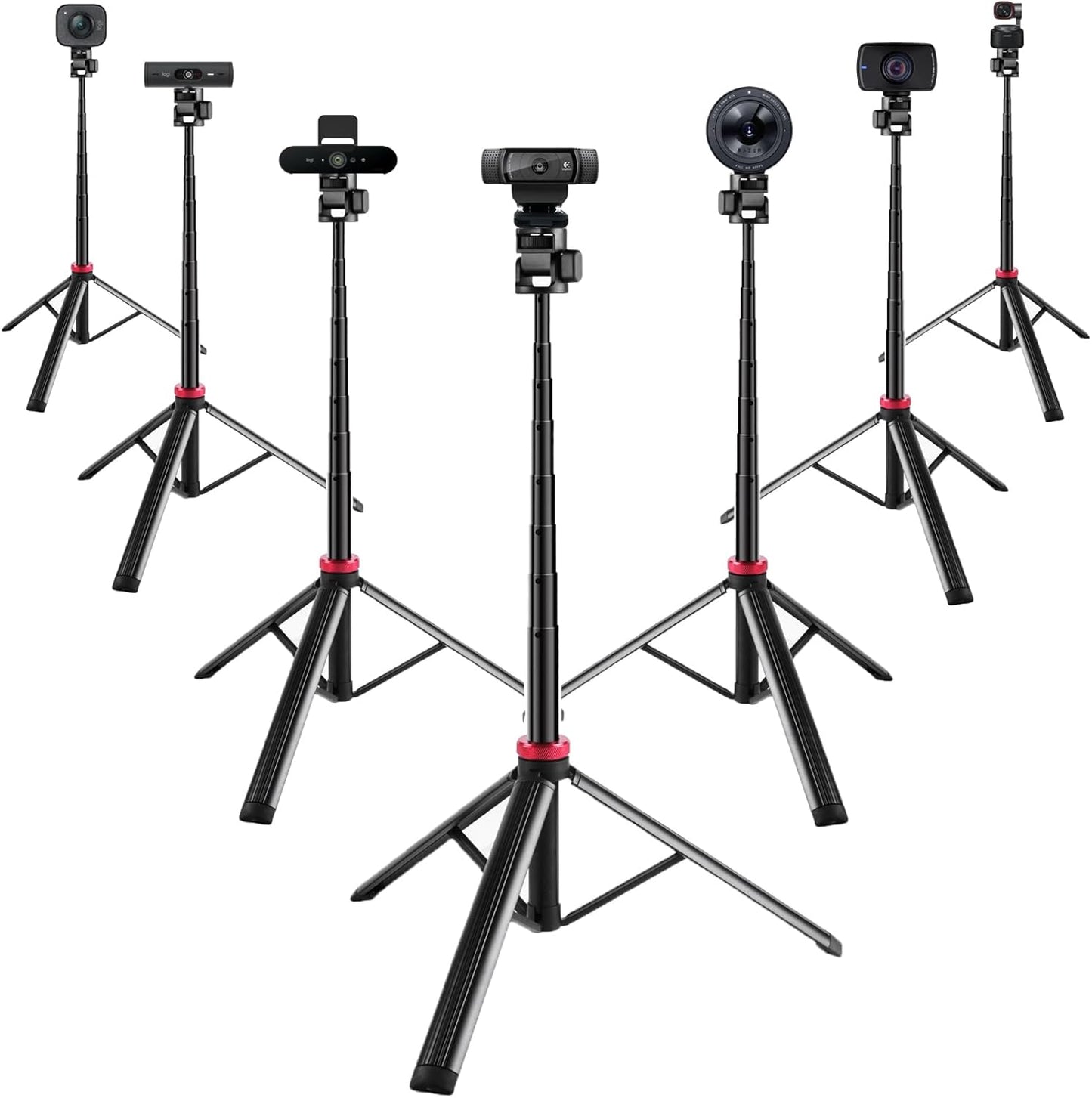 AceTaken 81'' C920/MX 4K/C922/C930/Brio 500/StreamCam 16 15 14 13/Samsung S24 S23 S22 Webcam Floor Tripod Stand Holder